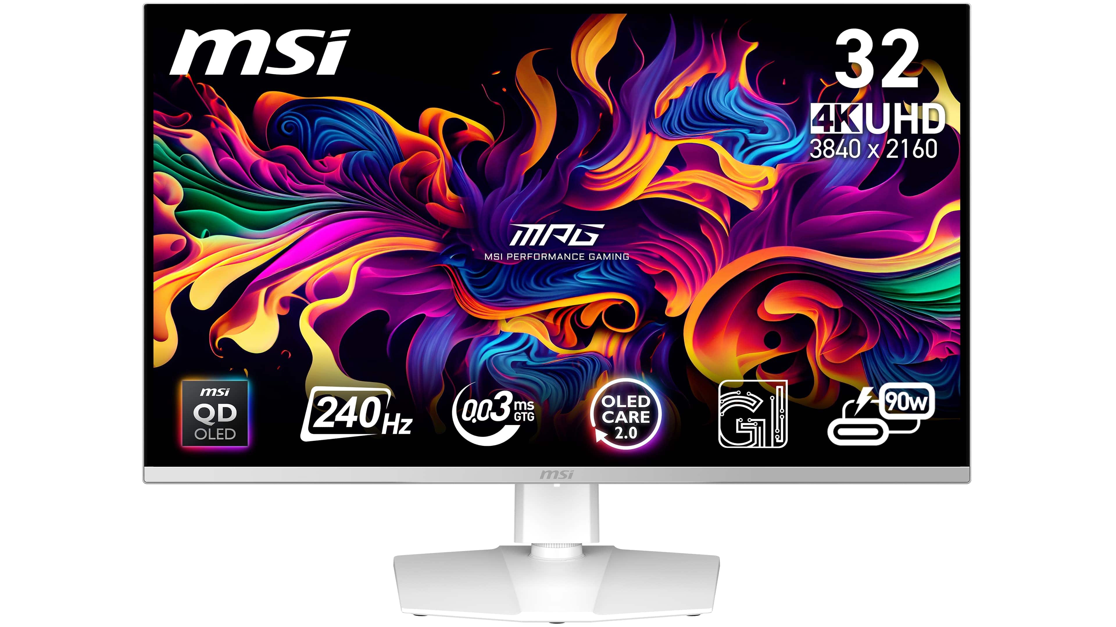 MSI - MPG 321URXW QD-OLED 32" Quantum Dot OLED UHD 240Hz 0.03ms Gaming Monitor with HDR400 (DisplayPort, HDMI, USB) - Metall…