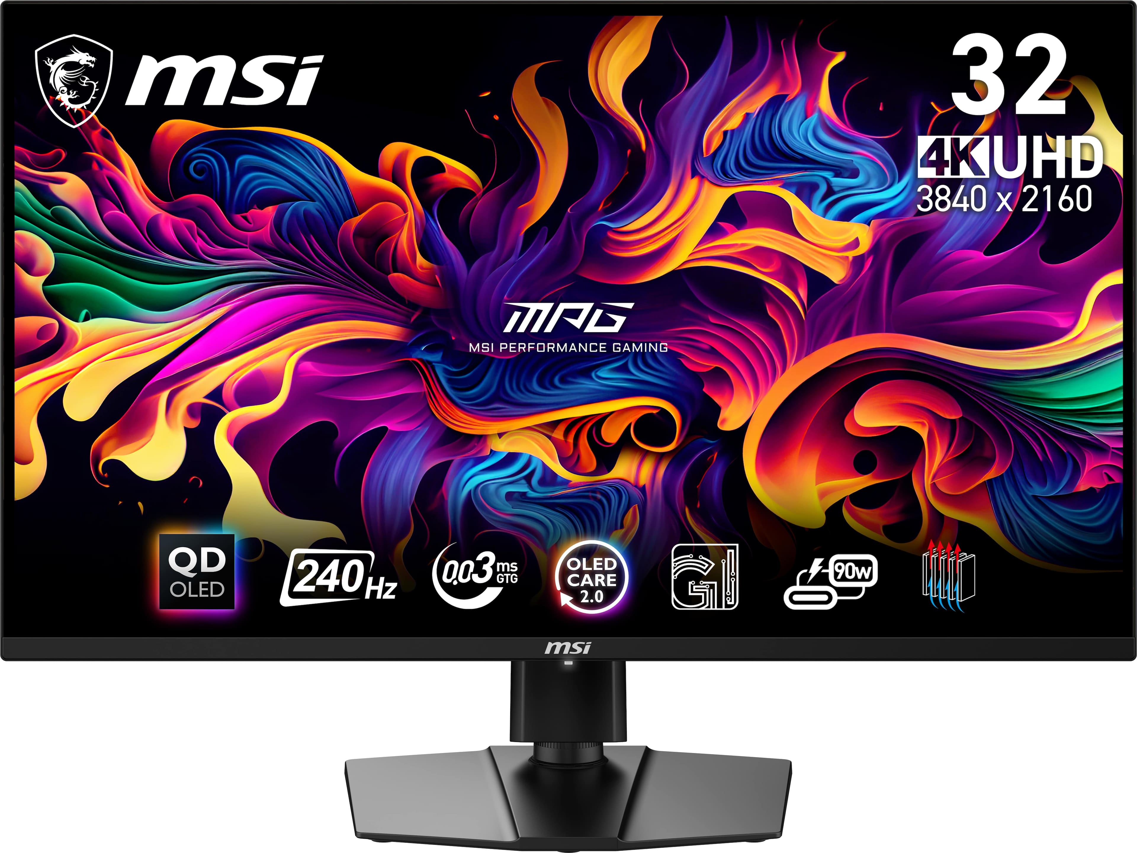 MSI - MPG321URXQDOLED 32" Quantum Dot OLED UHD 240Hz 0.03ms Gaming Monitor with HDR400 (DisplayPort, HDMI, USB) - Black prod…