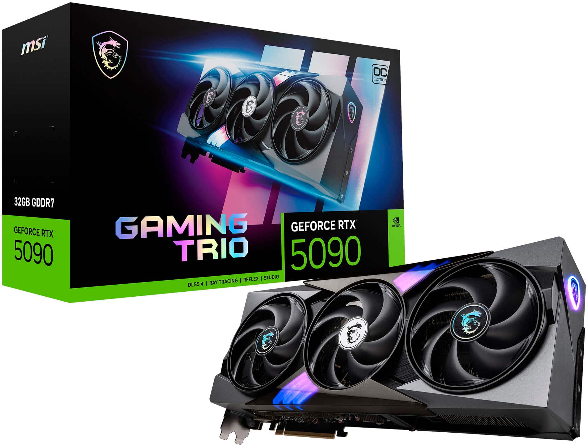 MSI - NVIDIA GeForce GeForce RTX 5090 32G GAMING TRIO OC 32GB GDDR7 PCI Express Gen 5 Graphics Card - Black product image