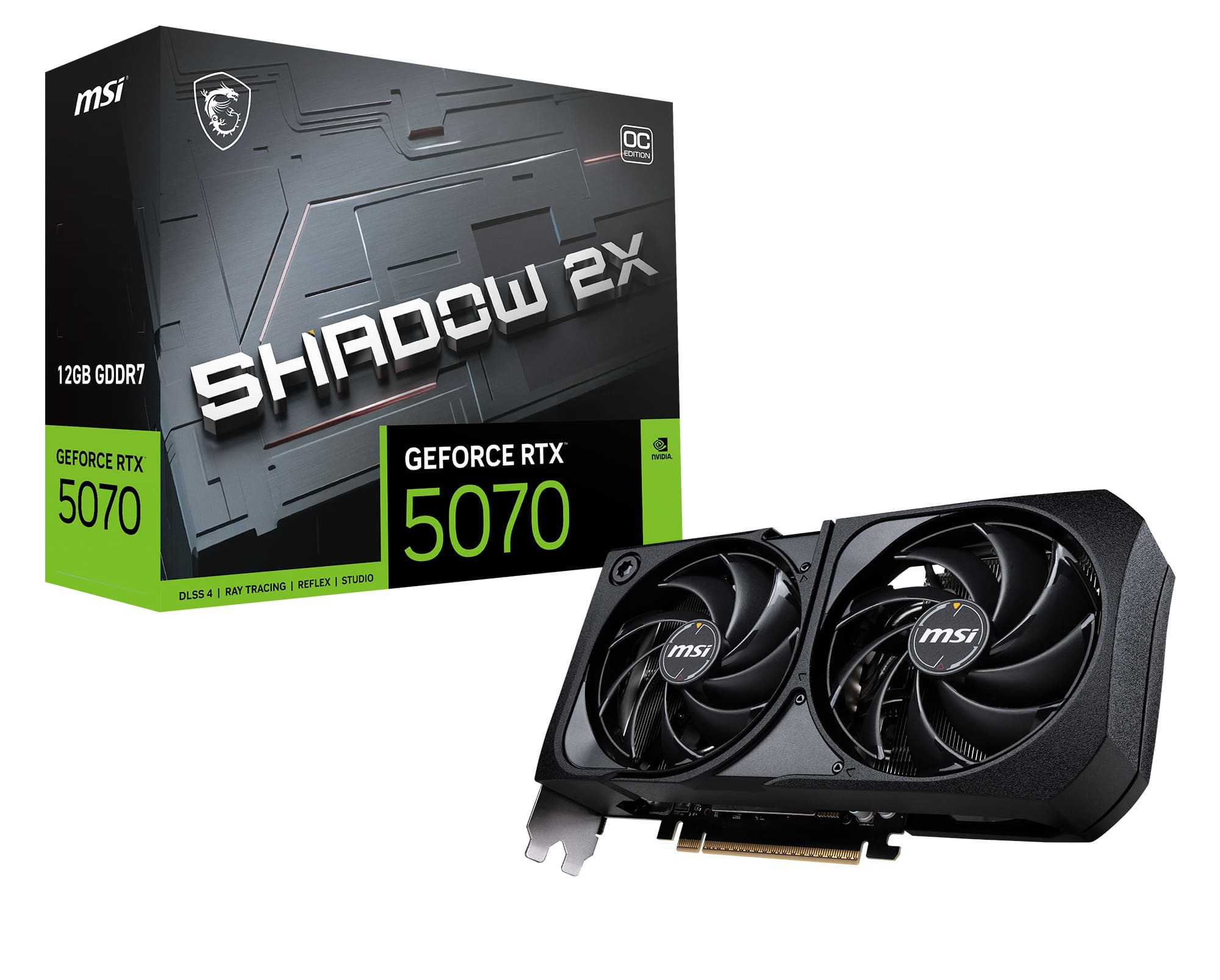 MSI - NVIDIA GeForce RTX 5070 12G SHADOW 2X OC 12GB GDDR7 PCI Express Gen 5 Graphics Card - Black product image