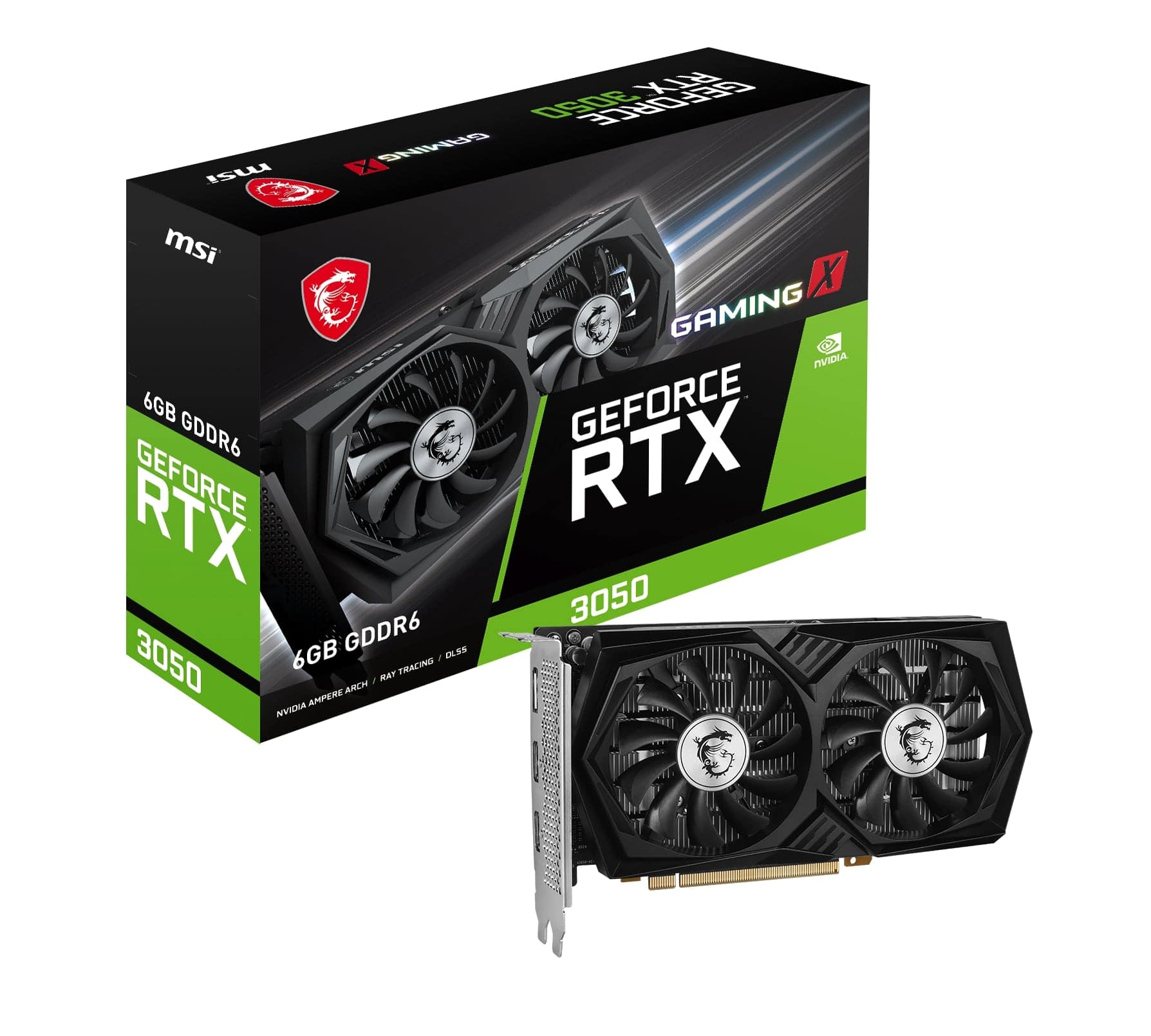 MSI - NVIDIA RTX 3050 GAMING X 6G - 6GB GDDR6 - PCI Express 4.0 - Graphics Card - Black product image