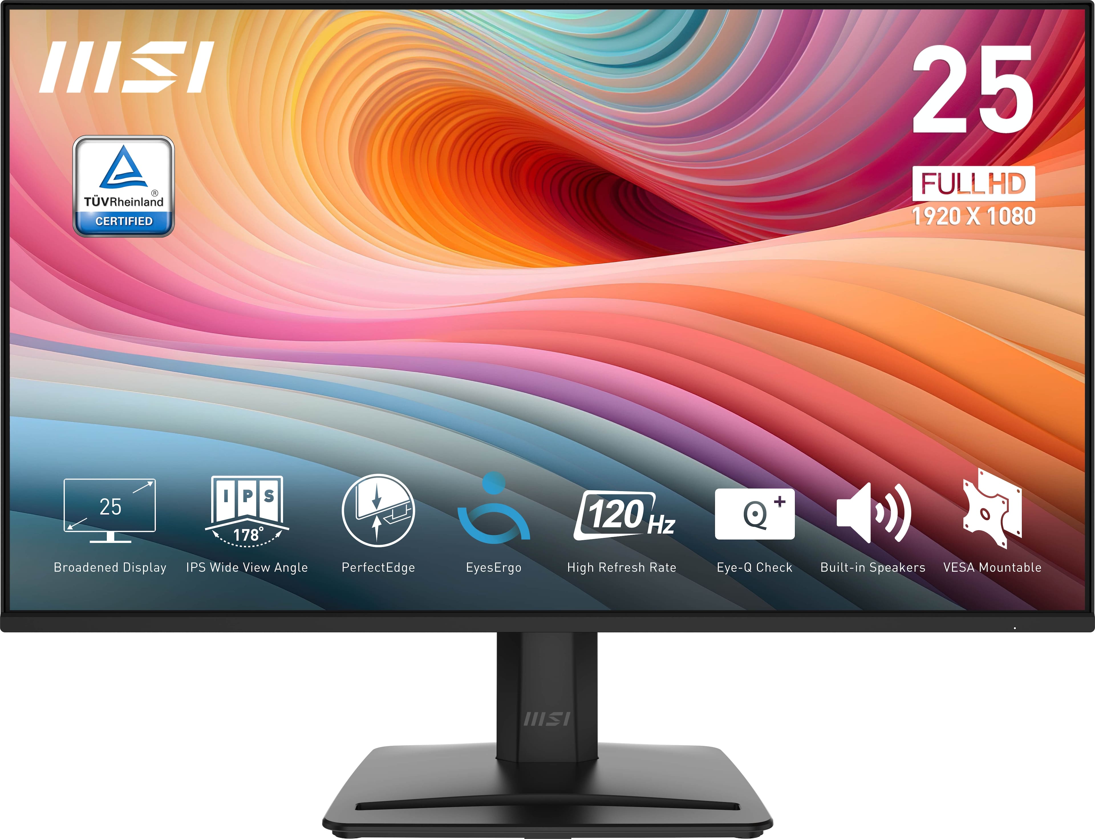 MSI - PRO MP251 E2 24" IPS LCD FHD 120Hz 1ms Adaptive Sync Monitor with HDR ready,Built-in Speakers (DisplayPort, HDMI ) - M…
