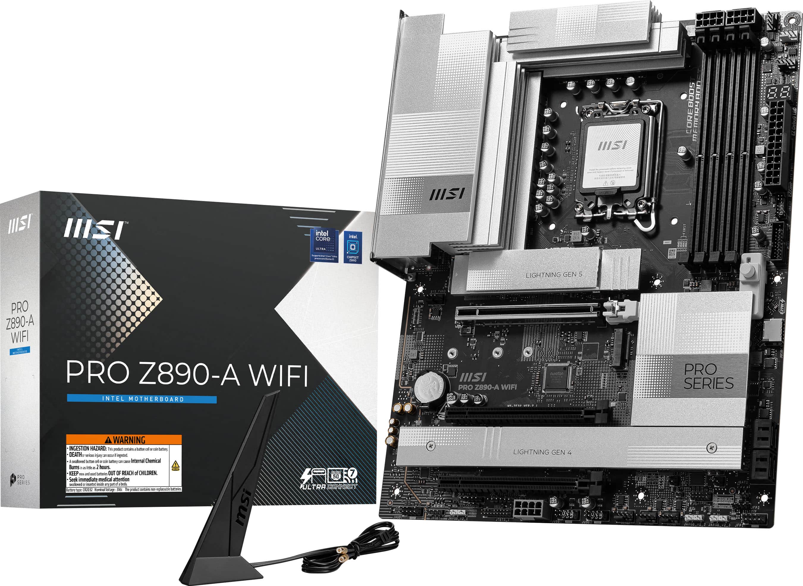 MSI - PRO Z890-A WIFI (Socket LGA 1851) Intel Z890 ATX DDR5 Wi-Fi 7 Motherboard - Black product image