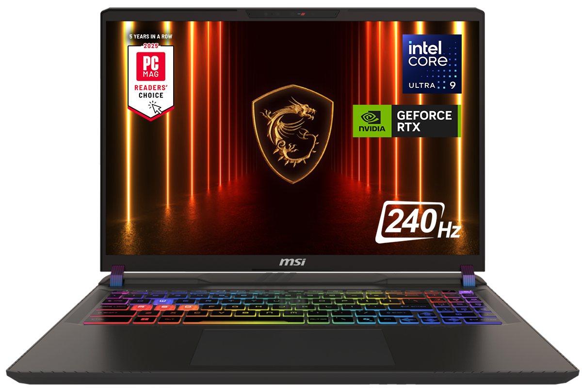 MSI - Vector 16 HX AI 400 16" 240Hz QHD+ Gaming Laptop - Intel Ultra 9-275HX - GeForce RTX 5080 - 16GB Memory- 1TB SSD - Cos…