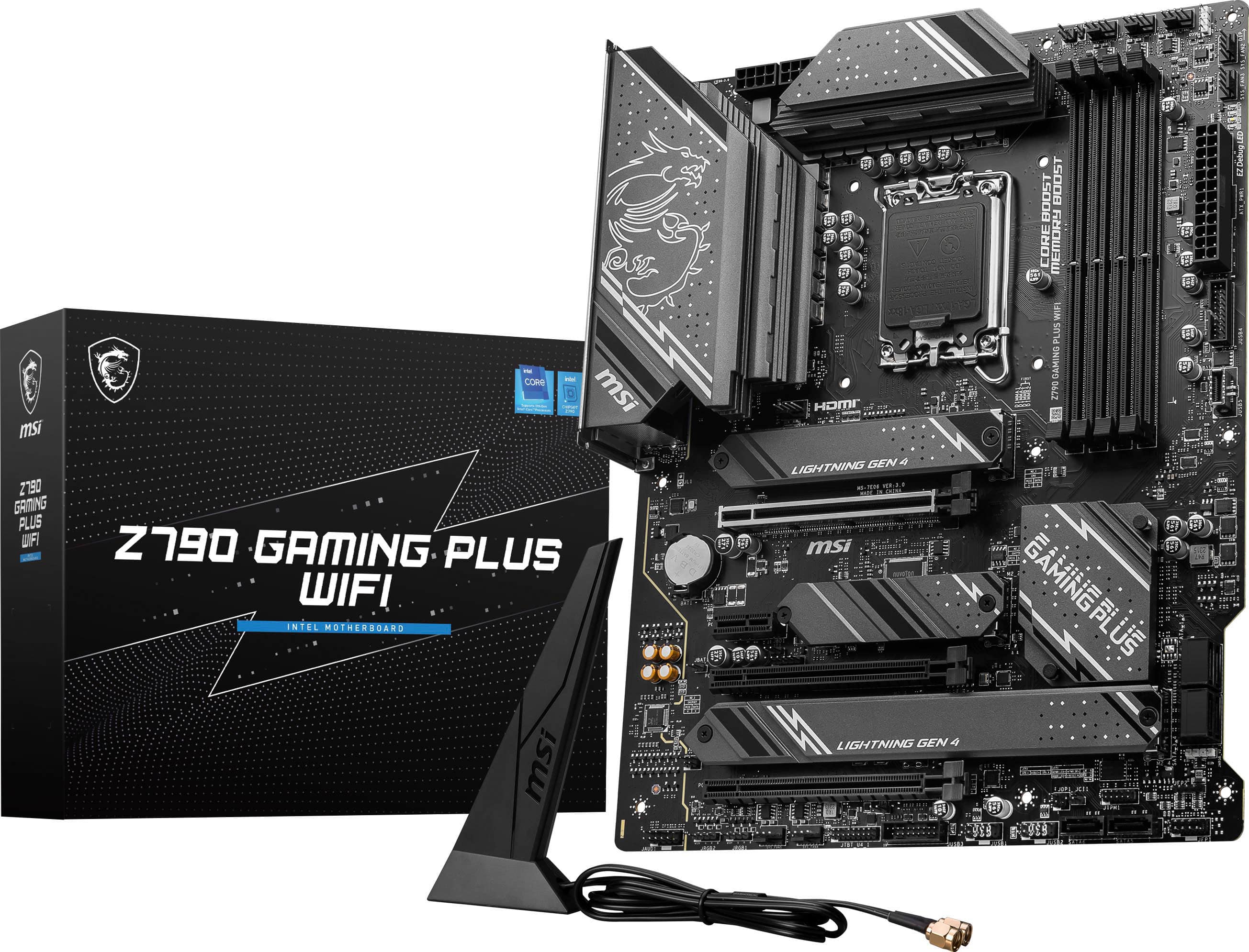 MSI - Z790 GAMING PLUS WIFI (Socket LGA 1700) Intel Z790 ATX DDR5 Wi-Fi 6E Motherboard - Black product image