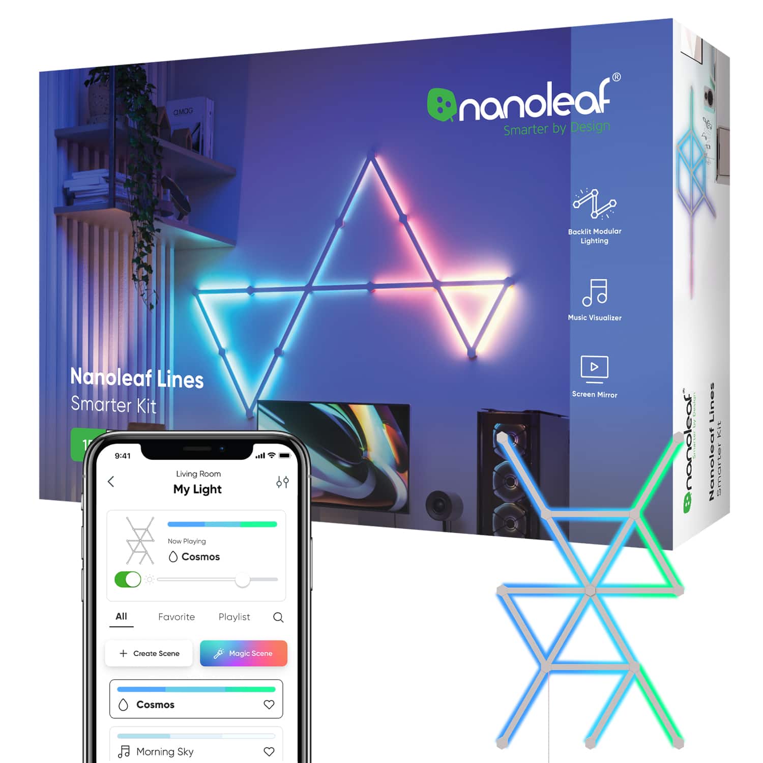 Nanoleaf - Lines 60 Degrees Smarter Kit (15 Light Lines) - Multicolor product image