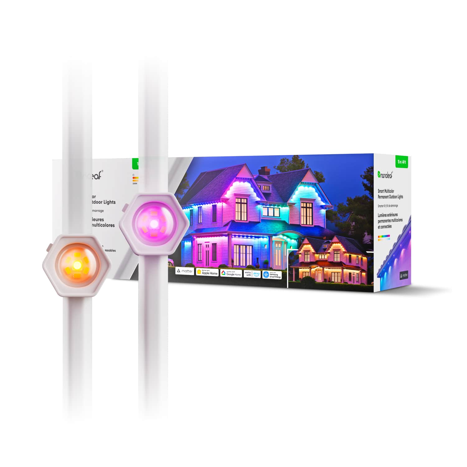 Nanoleaf - Matter Smart Multicolor Permanent Outdoor Lights Smarter Kit - White and Colors product image