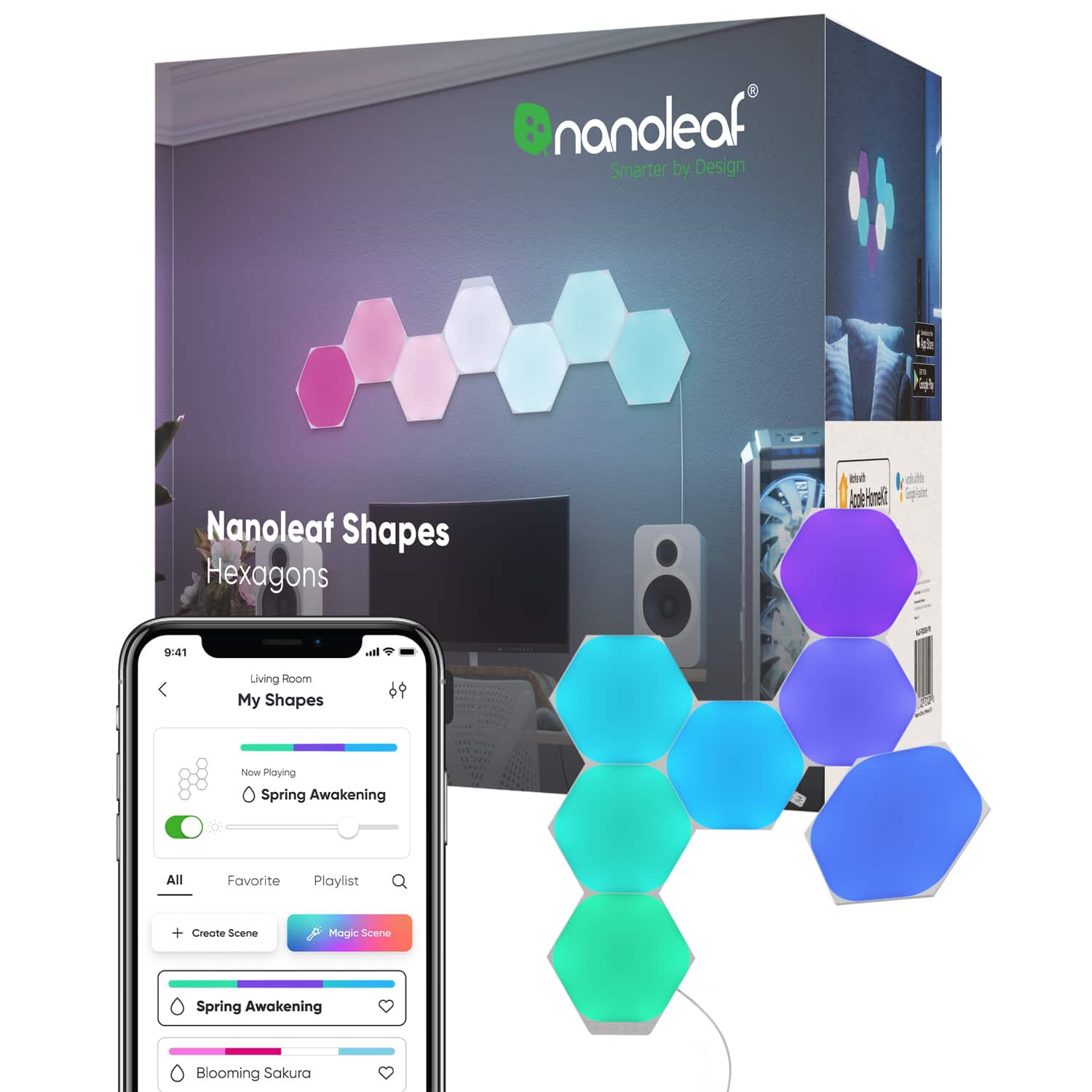 Nanoleaf - Shapes Hexagons Smarter Kit (7 Panels) - Multicolor product image