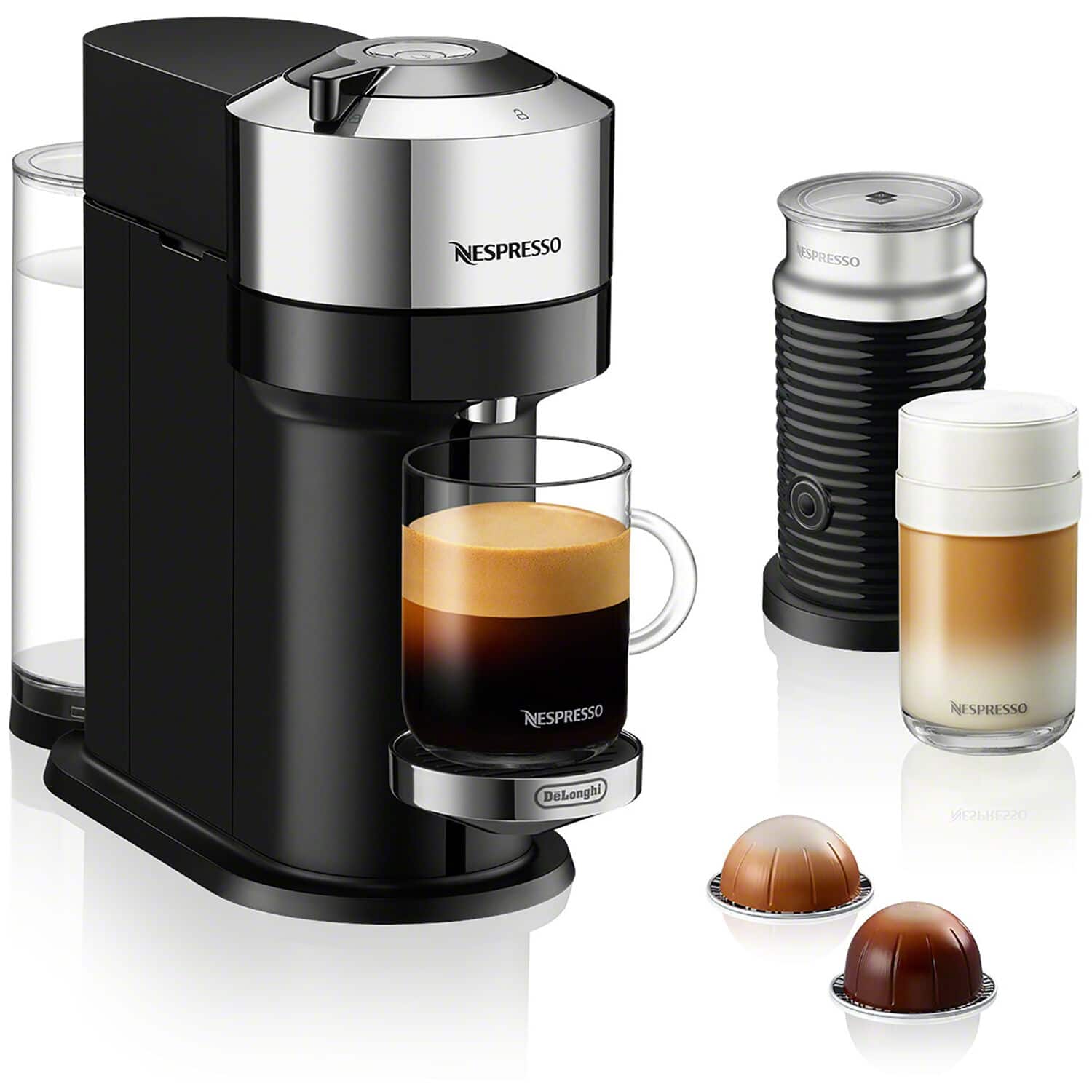 Nespresso - Vertuo Next Premium Coffee and Espresso Maker plus Aeroccino3 Milk Frother in Black - Black Rose Gold product im…