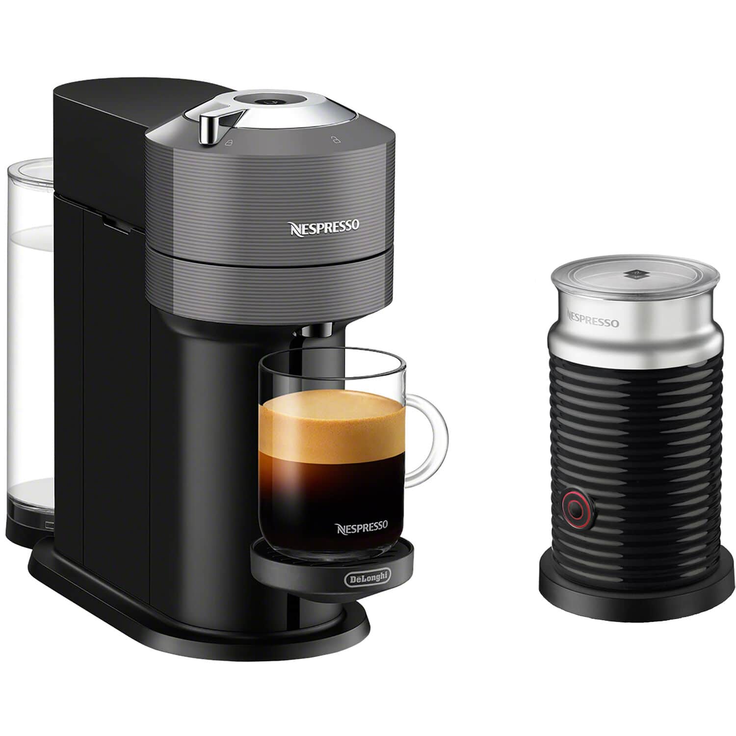 Nespresso - Vertuo Next Premium Coffee and Espresso Maker with Aeroccino3 Milk Frother in Black - Gray product image