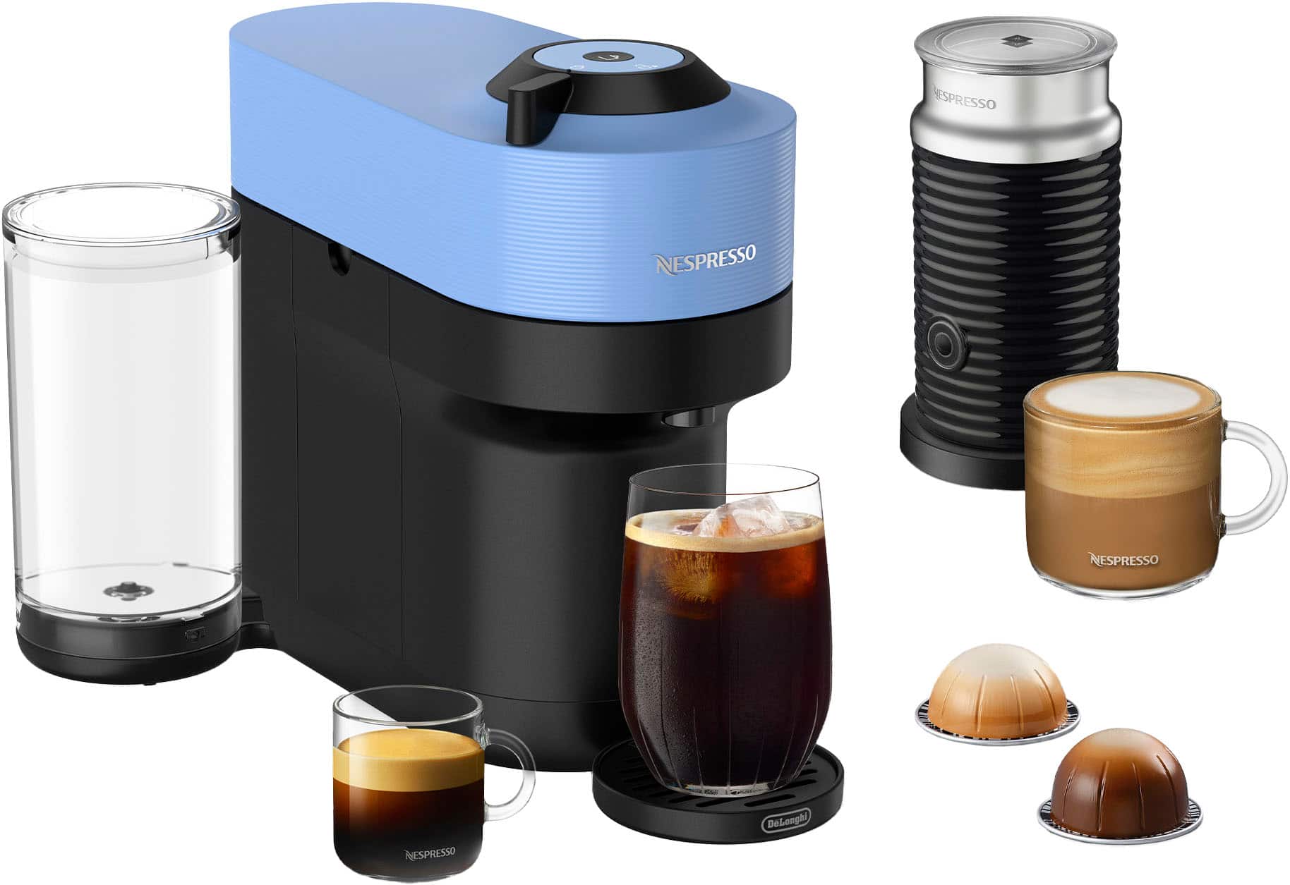 Nespresso - Vertuo Pop+ Coffee and Espresso Maker by De'Longhi with Milk Frother - Pacific Blue product image