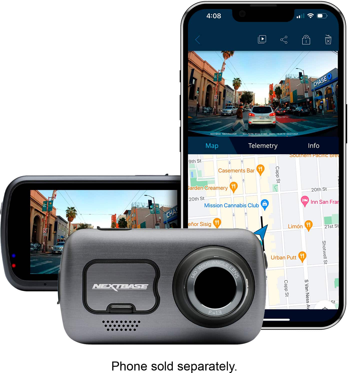 Nextbase - 4K 622GW Dash Cam with GPS, WiFi, Bluetooth, Night Vision, Parking Mode & 3” Touchscreen - Silver product image