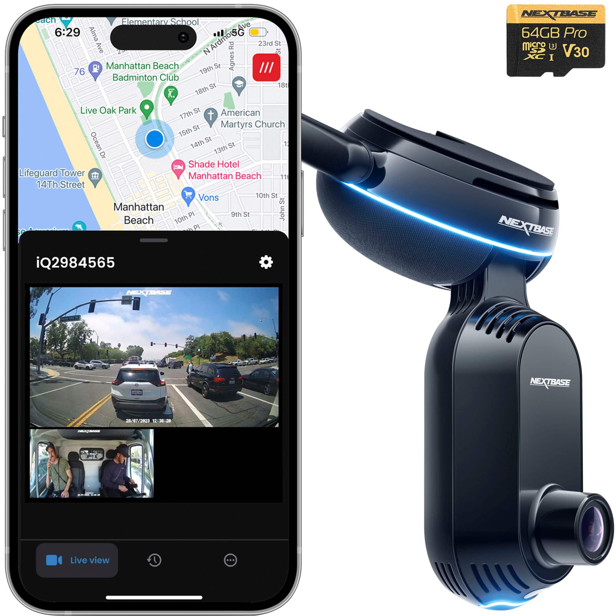 Nextbase - 4K iQ Smart Dash Cam - 4G/LTE and GPS, AI, Live View App, Smart Parking & SOS - Black product image