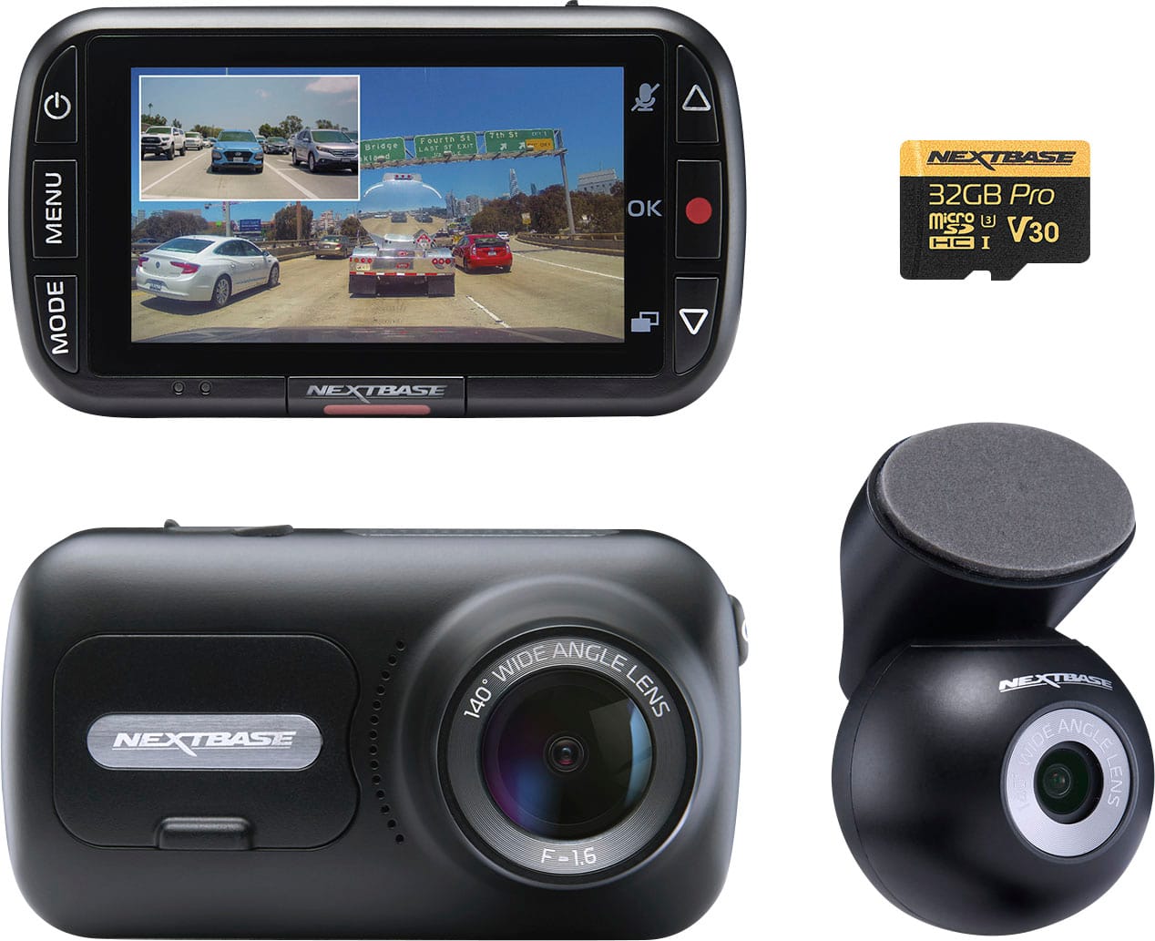 Nextbase - Full HD 320XR Front & Rear Dash Cam with 32GB SD, GPS, WiFi & Bluetooth - Black product image