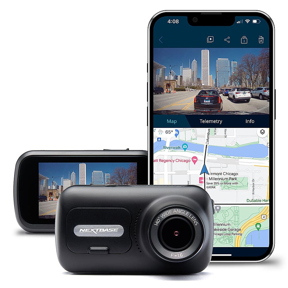 Nextbase - Full HD 322GW Dash Cam with GPS, WiFi, Bluetooth, Parking Mode & 2.5” Touchscreen - Black product image
