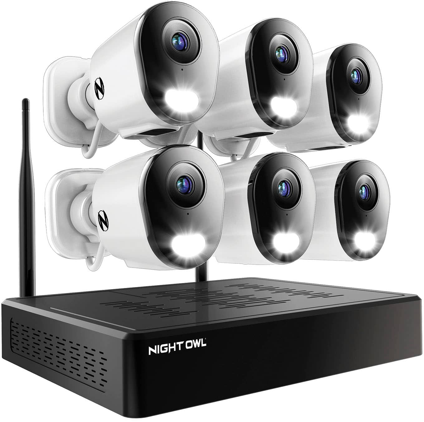 Night Owl - 10 Channel 6 Camera Wireless 2K 1TB NVR Security System - White product image