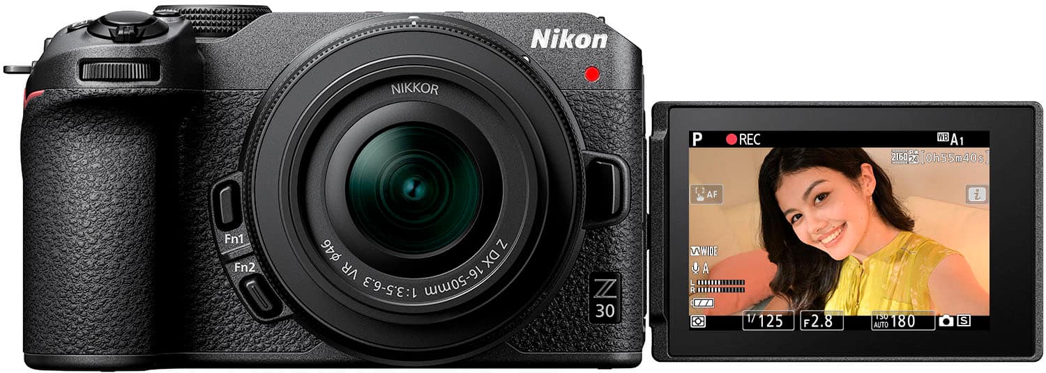 Nikon - Z 30 4K Mirrorless Camera with NIKKOR Z DX 16-50mm f/3.5-6.3 VR Lens - Black product image