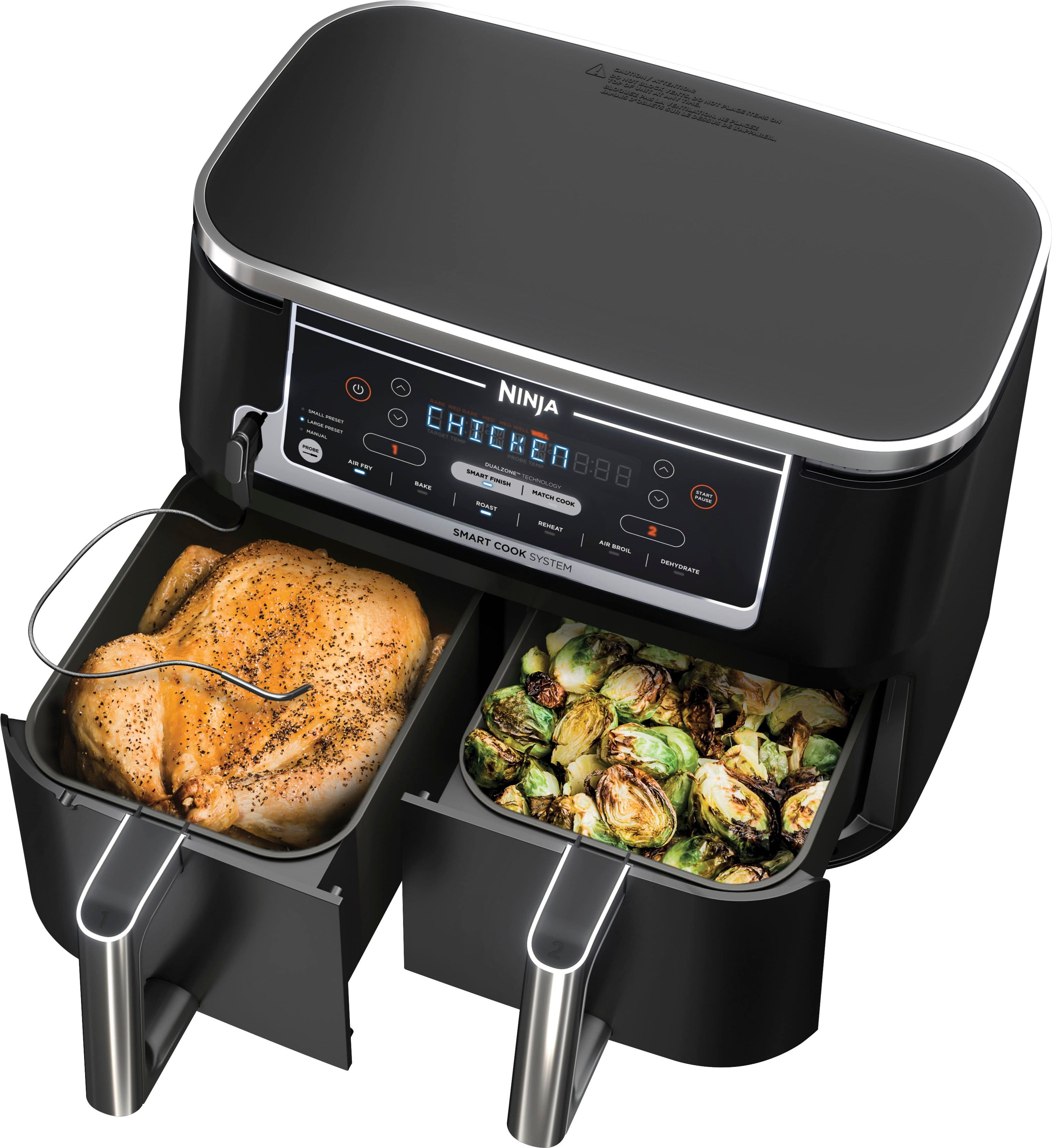 Ninja - Foodi 6-in-1 10-qt. XL 2-Basket Air Fryer with DualZone Technology & Smart Cook System - Black product image