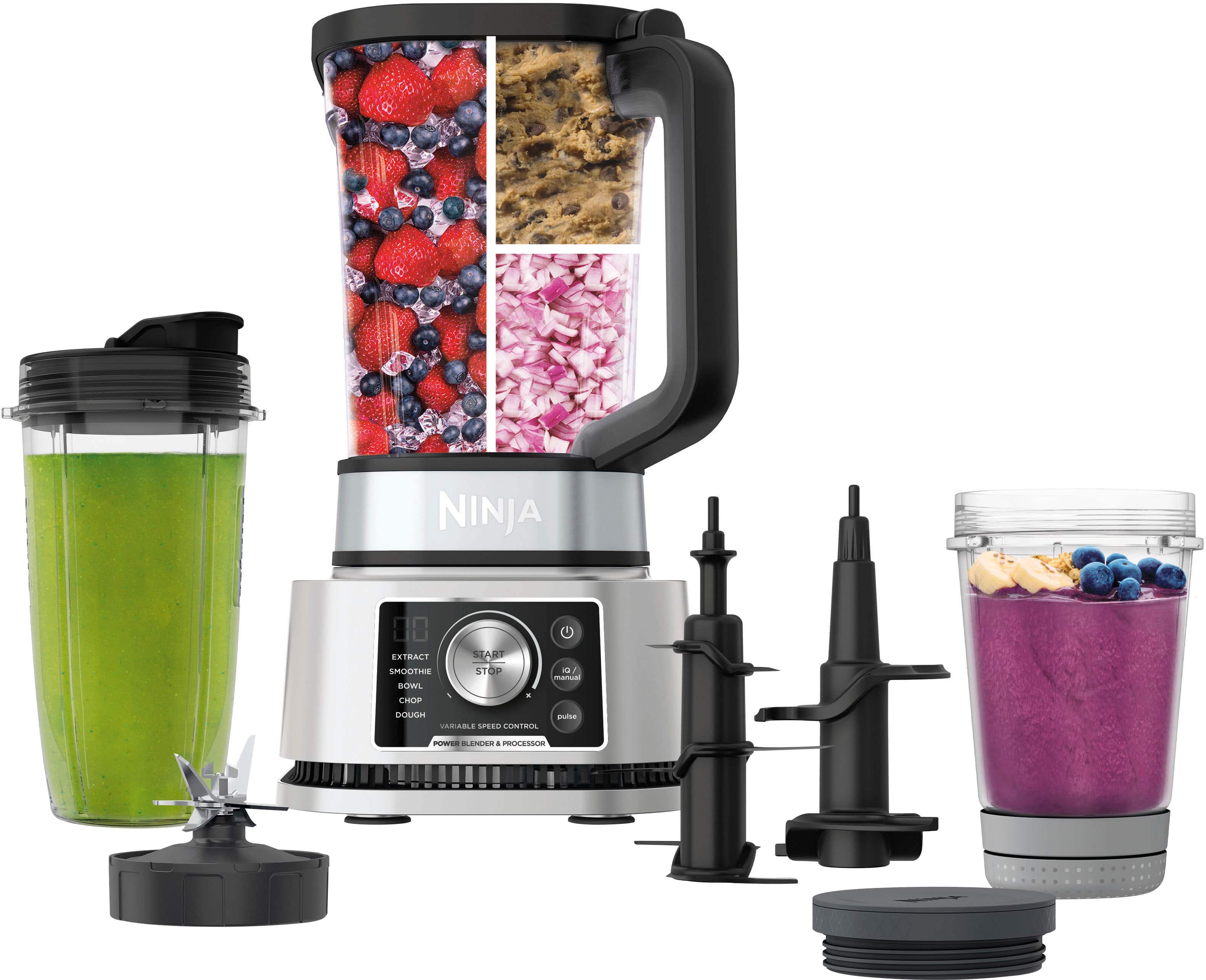 Ninja - Foodi Power Blender & Processor System, Smoothie Bowl Maker & Nutrient Extractor*, 1400WP smartTORQUE 6 Auto-iQ - Si…