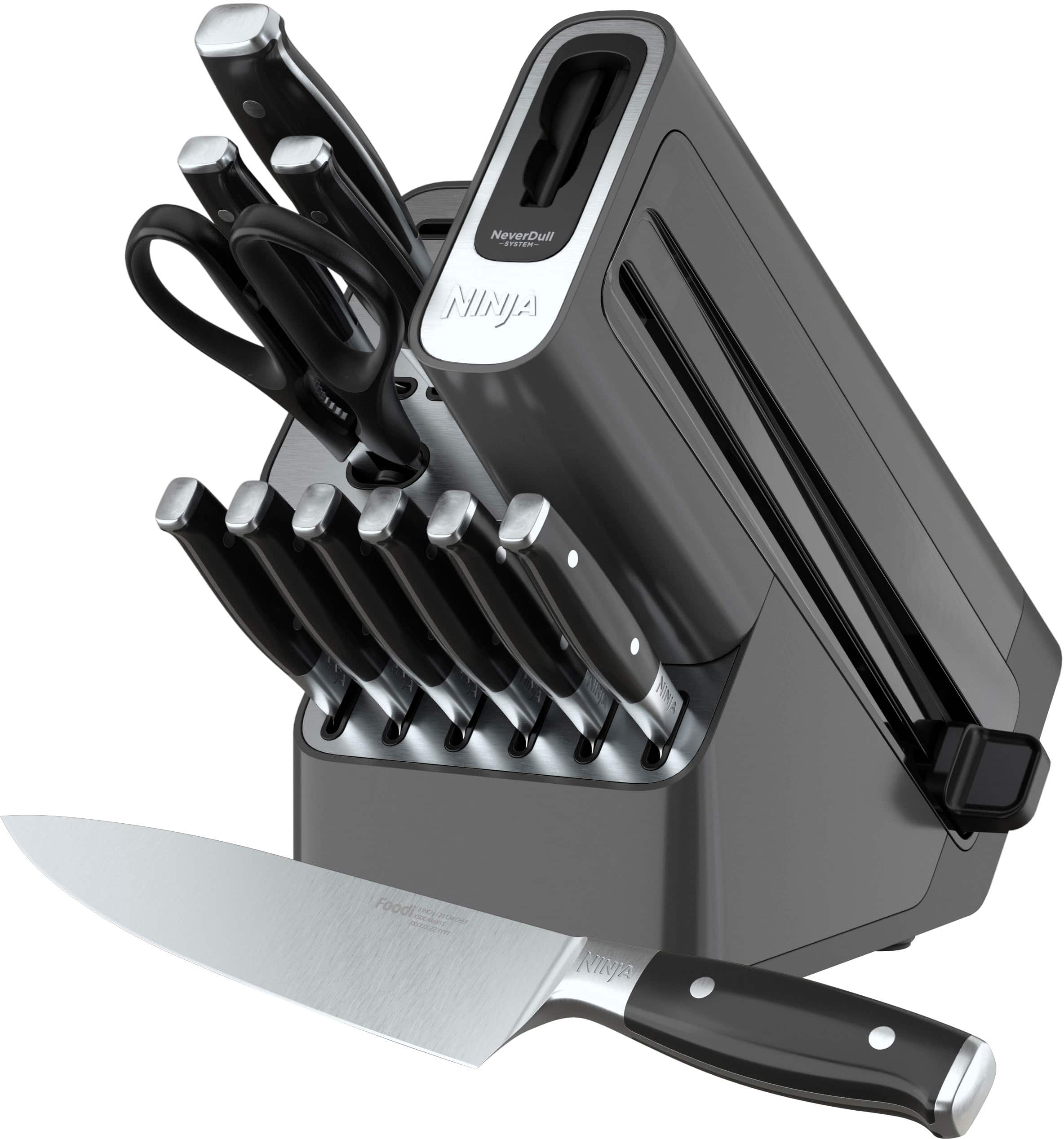 Ninja - NeverDull Premium 12-Piece Knife Block Set with Built-in Sharpener System - Black/Silver product image