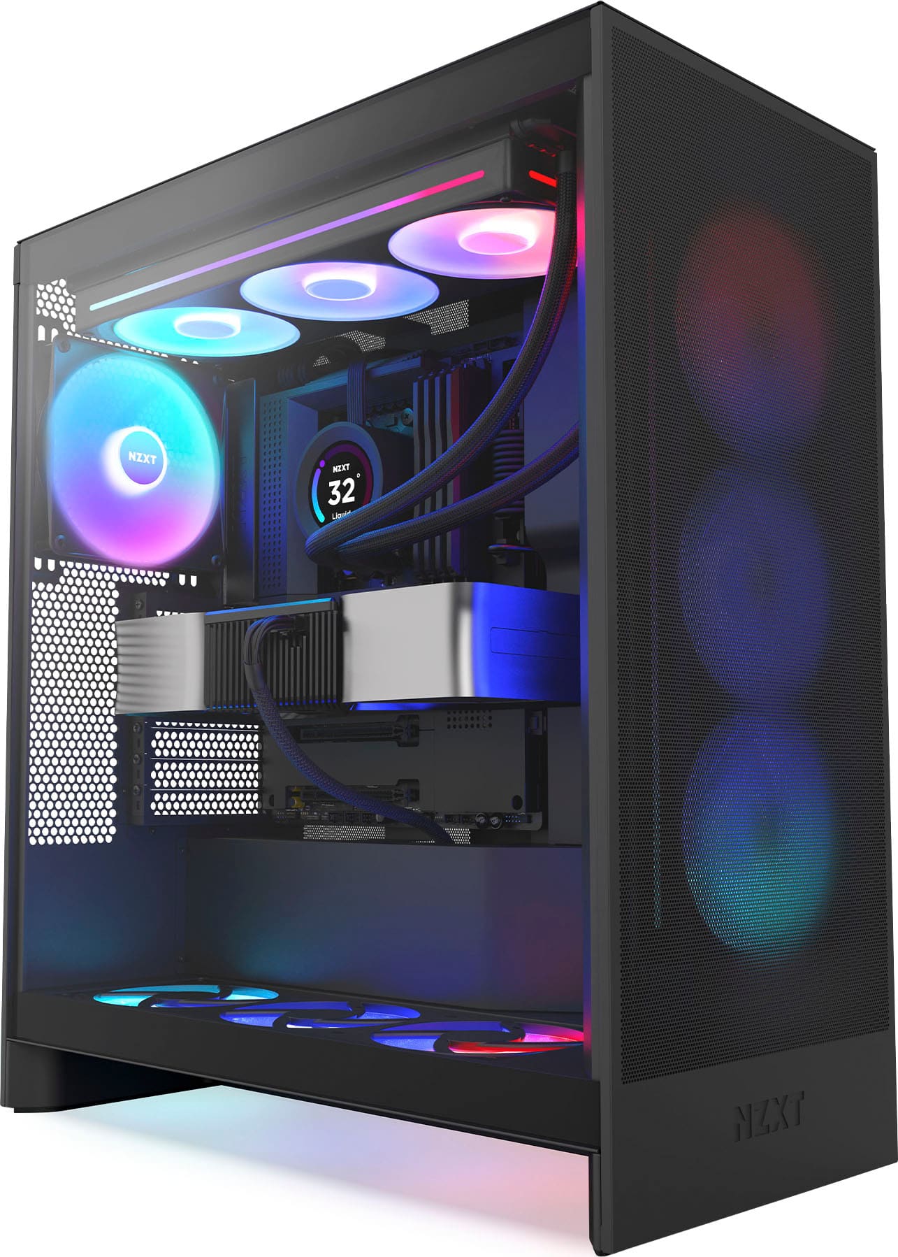 NZXT - H7 Flow 2024 Mid-Tower ATX PC Case with RGB Fans - Black product image