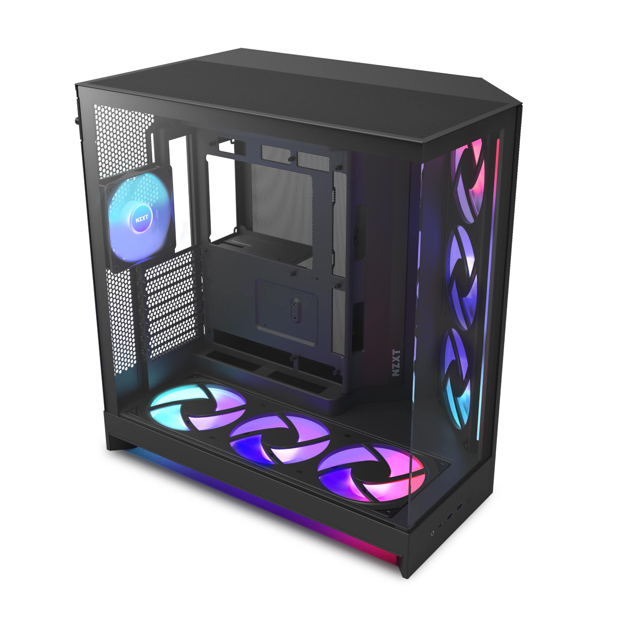 NZXT - H9 Flow RGB 2025 ATX Mid-Tower Dual-Chamber PC Case - Black product image