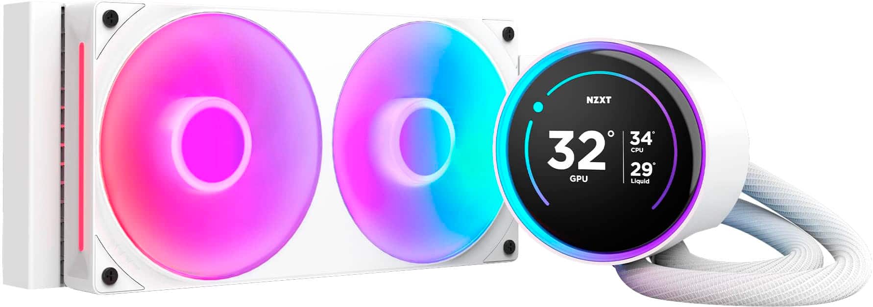 NZXT - Kraken Elite RGB 240mm 2024 Radiator (1x Single-Frame RGB Core Fan) Liquid Cooler with 2.72" 60FPS Display - Black pr…