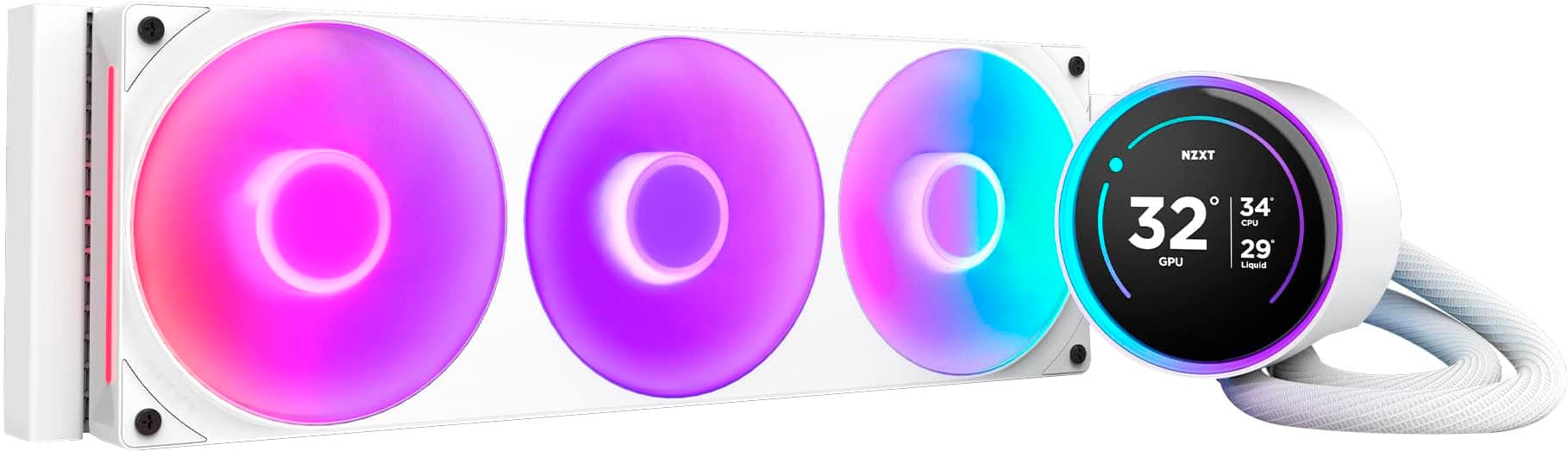 NZXT - Kraken Elite RGB 360mm 2024 Radiator (1x Single-Frame RGB Core Fan) Liquid Cooler with 2.72" 60FPS Display - Black pr…