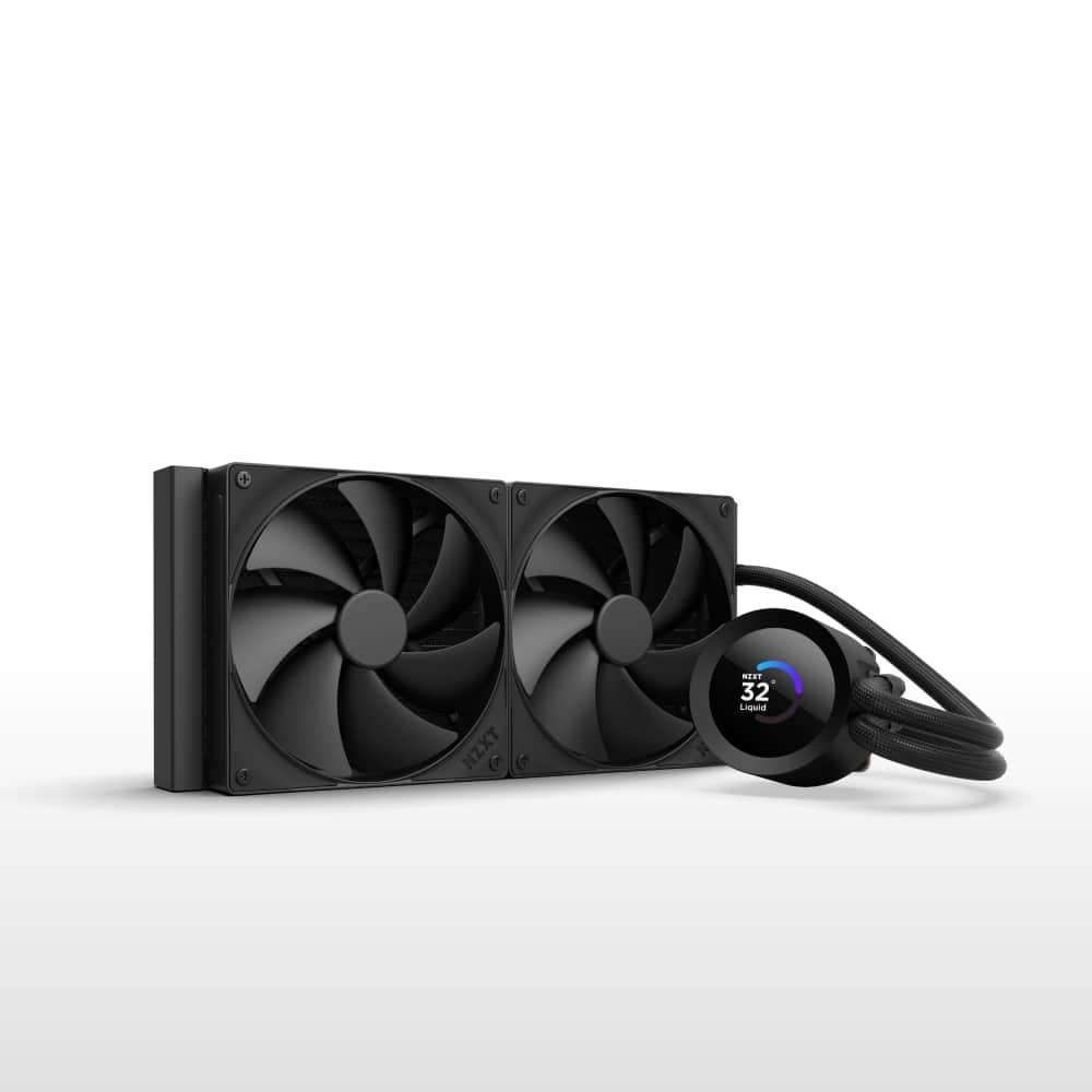 NZXT - Kraken Plus 280mm Radiator CPU Liquid Cooler (2 x 140mm F140P Fans) with 1.54" Square LCD - Black product image
