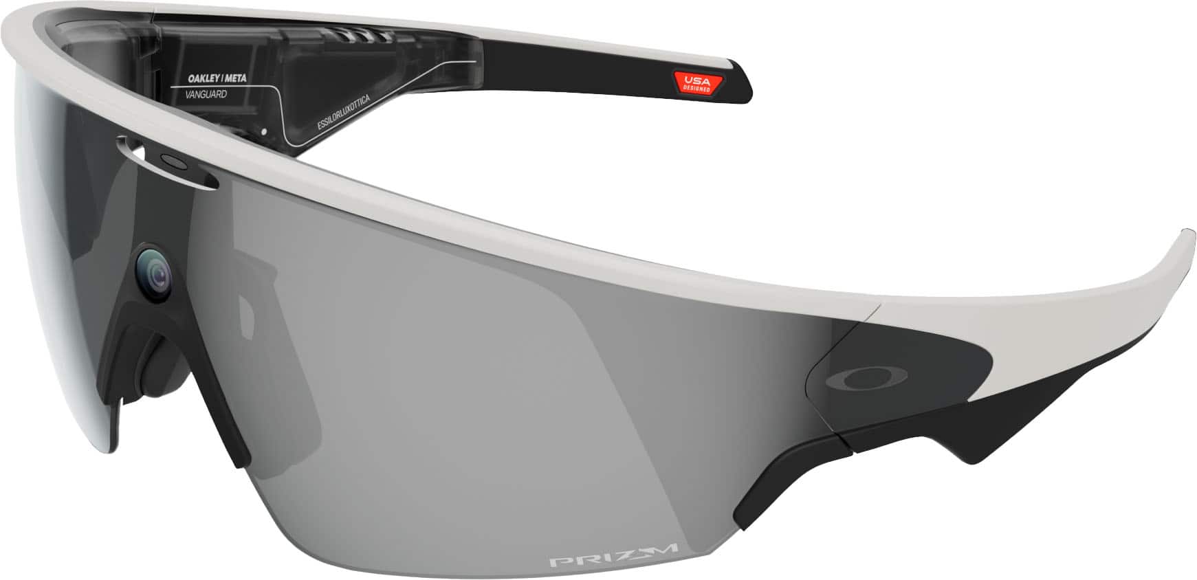 Oakley Meta - Vanguard with Meta AI, Audio, Photo, Video Compatibility - Prizm Black lenses - White product image