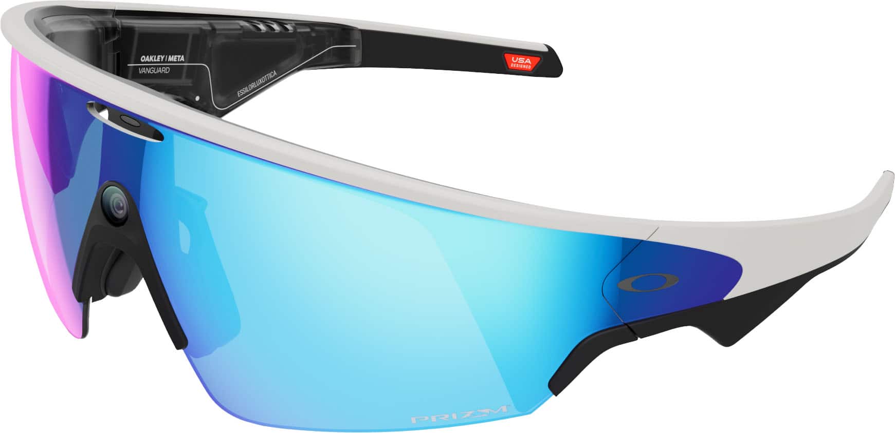 Oakley Meta - Vanguard with Meta AI, Audio, Photo, Video Compatibility - Prizm Sapphire lenses - White product image