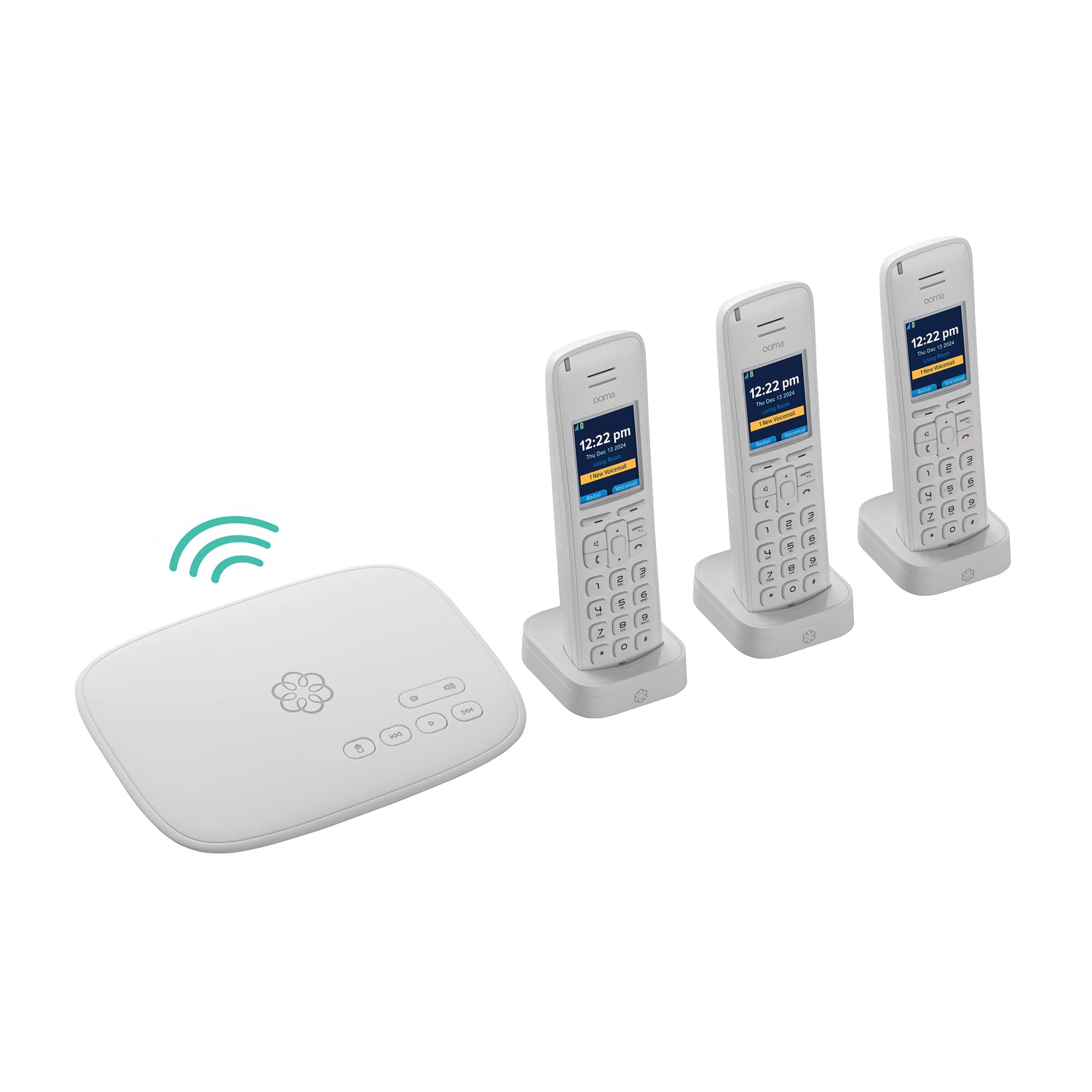 Ooma - Telo Air 2 Internet Home Phone Service with 3 Cordless Handsets - White product image