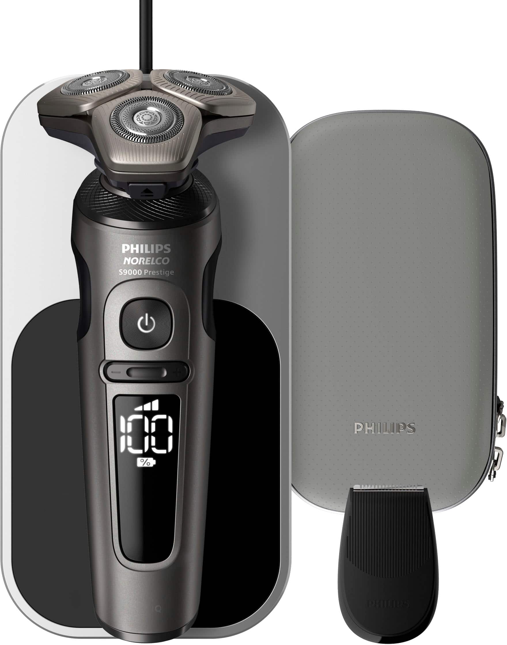 Philips Norelco - 9000 Prestige Shaver with Qi Charging Pad and Premium Case - Black product image