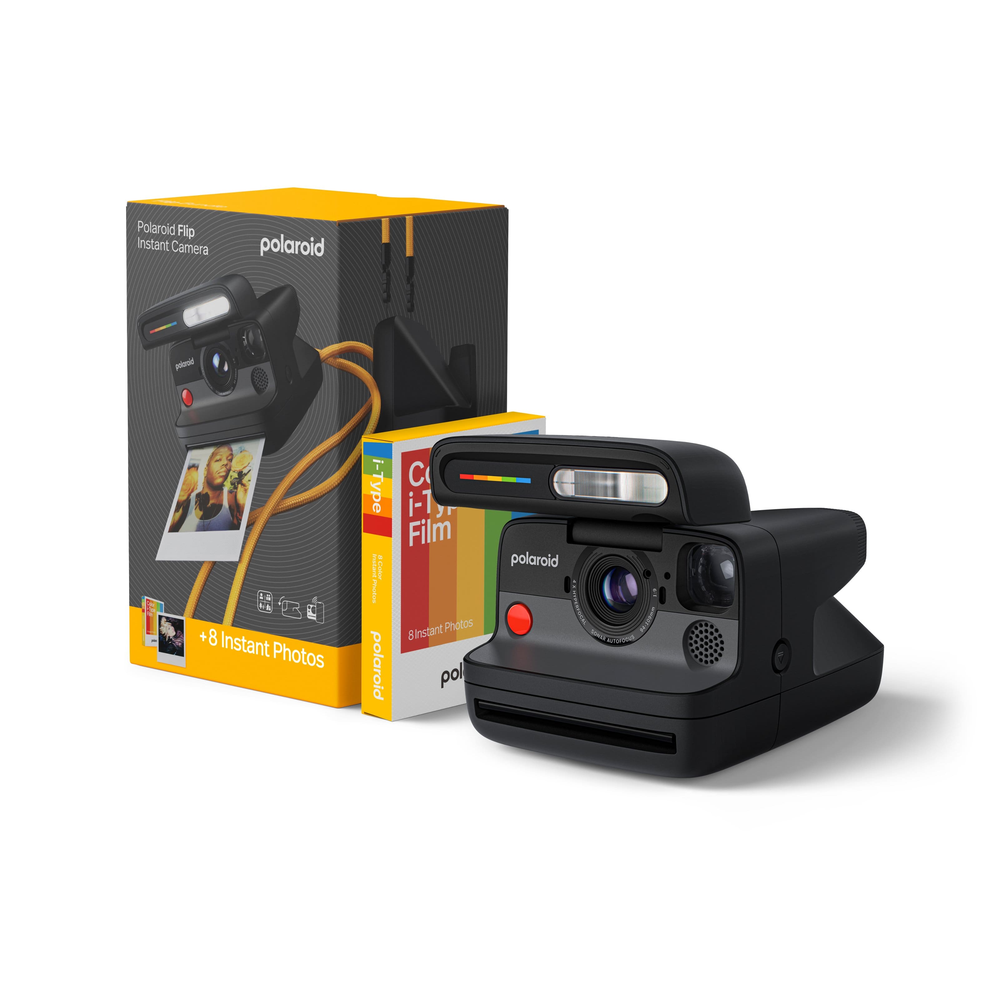 Polaroid - Flip Instant Camera + Color Film Bundle (8 Photos) - Black product image