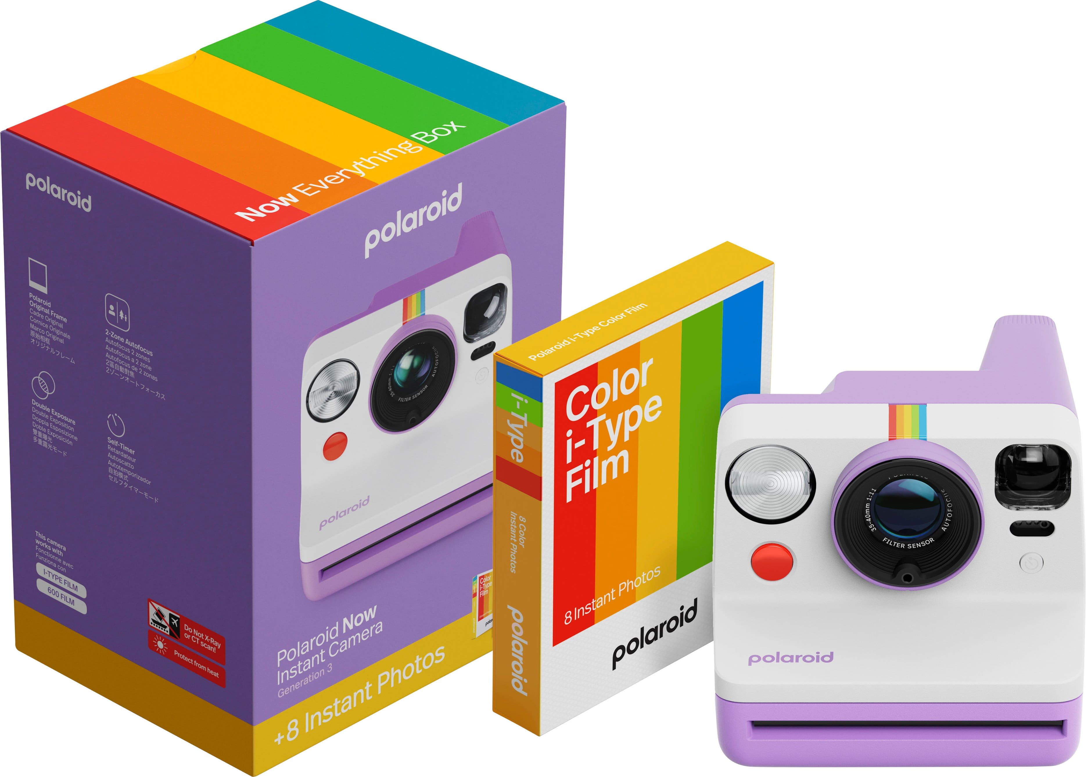 Polaroid - Now Gen 3 Instant Camera + Color Film Bundle (8 Photos) - Purple product image