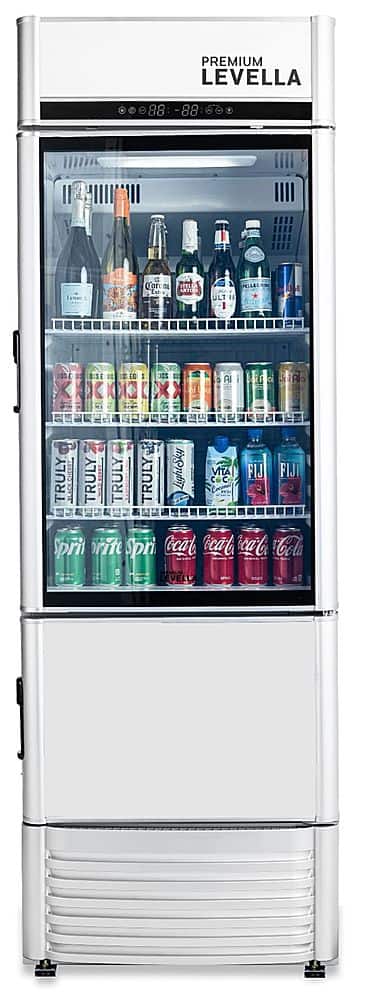 Premium Levella - 12.5 cu. ft. 2-Door Commercial Merchandiser Refrigerator Glass-Door Beverage Display Cooler with Freezer a…