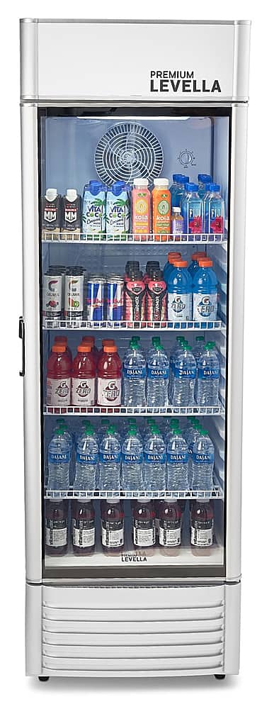 Premium Levella - 15.5 cu. ft. 1-Door Commercial Merchandiser Refrigerator Glass-Door Beverage Display Cooler - Silver produ…