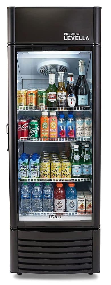 Premium Levella - 9 cu. ft. 1-Door Commercial Merchandiser Refrigerator Glass-Door Beverage Display Cooler - Black product i…