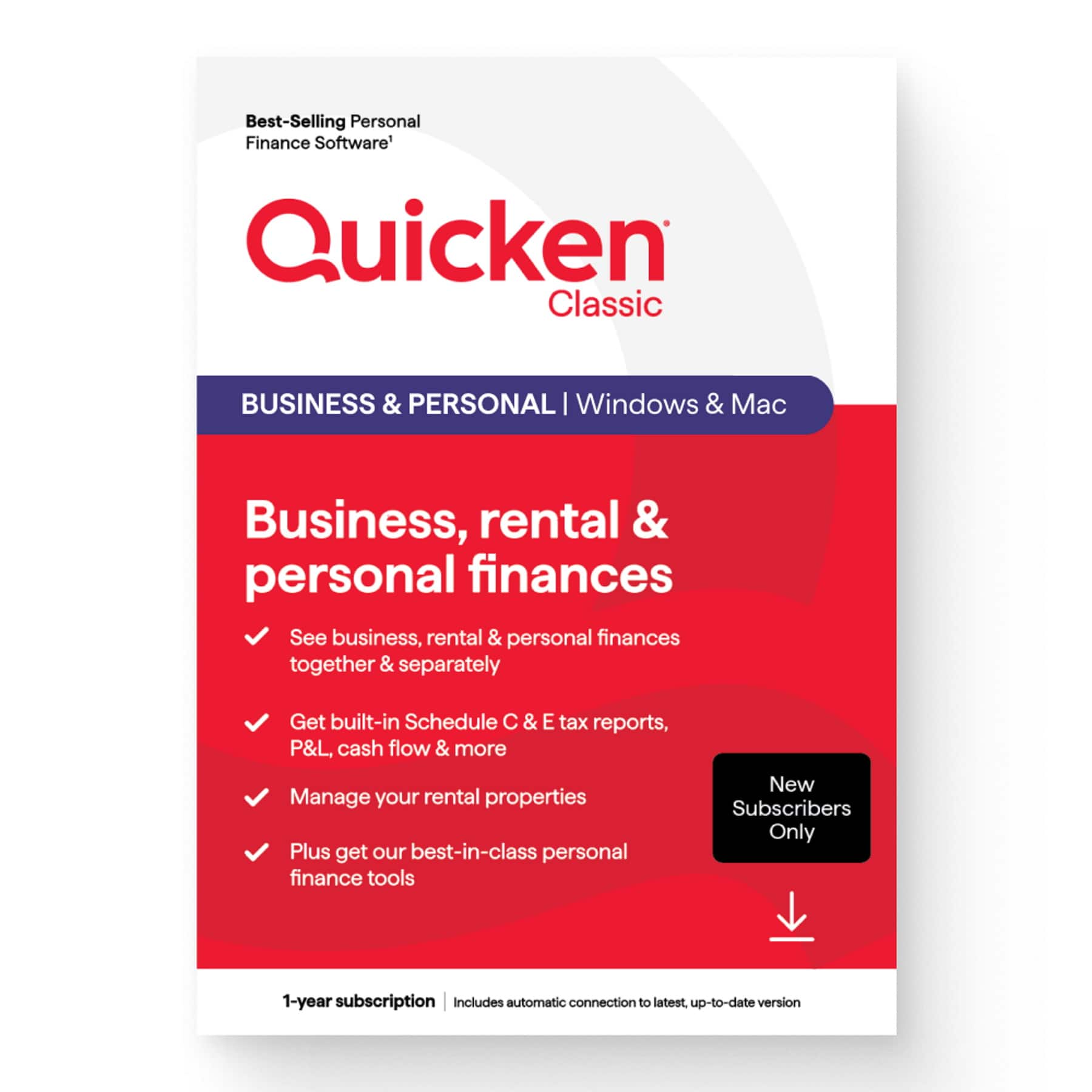 Quicken - Classic Business and Personal for New Subscribers, 1-Year Subscription - Mac OS, Windows, Android, Apple iOS [Digi…