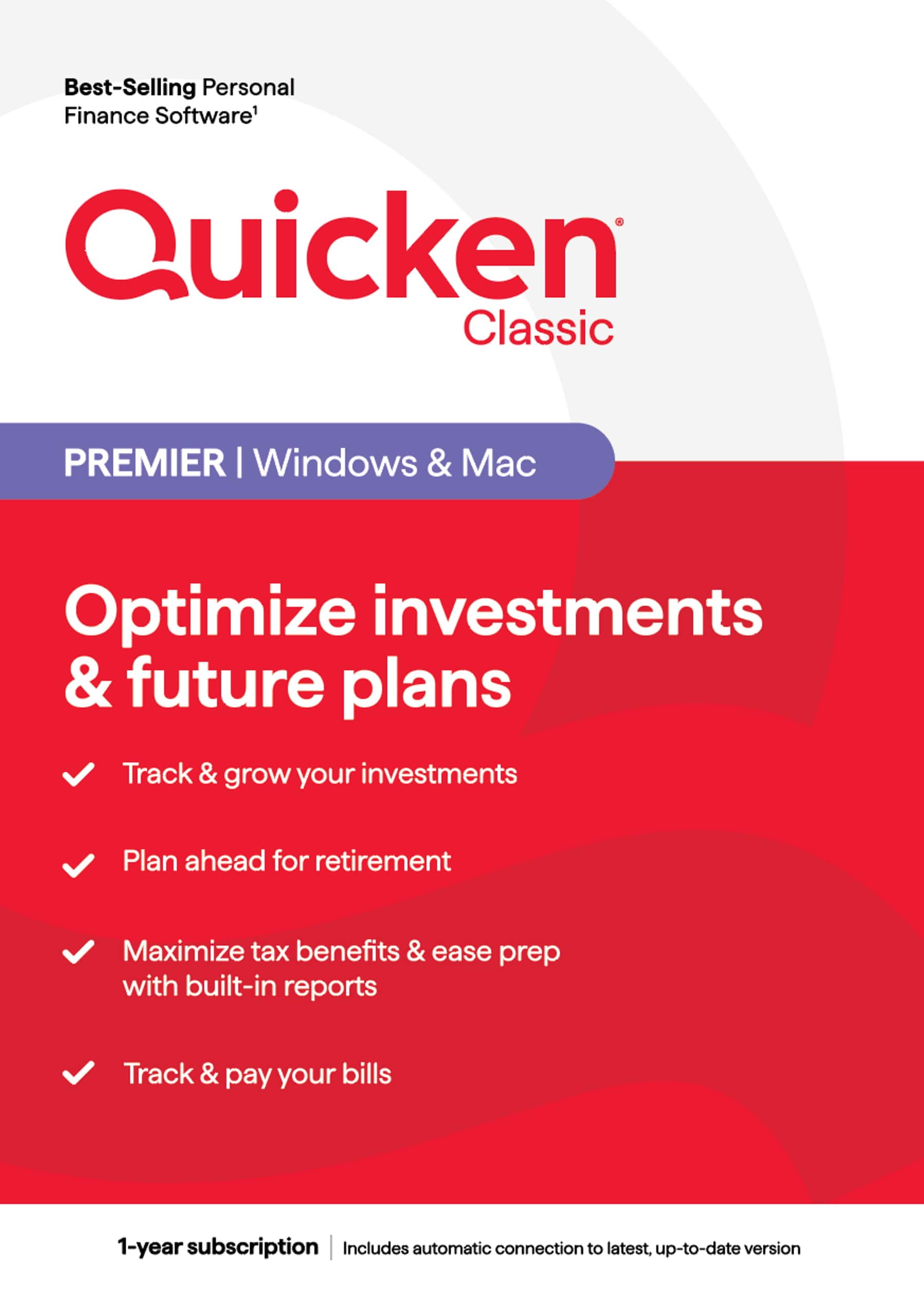 Quicken - Classic Premier 1-Year Subscription - Mac OS, Windows, Android, Apple iOS product image