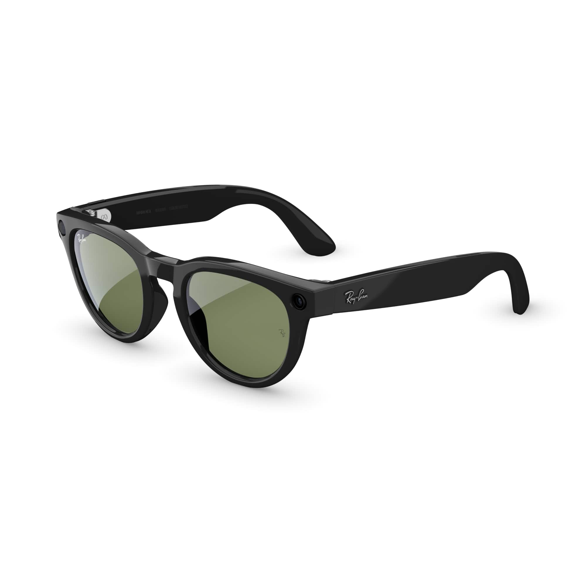 Ray-Ban Meta - Headliner Low Bridge (Gen 2) glasses with Meta AI, Audio, Photo, Video Compatibility - Green lenses - Shiny B…