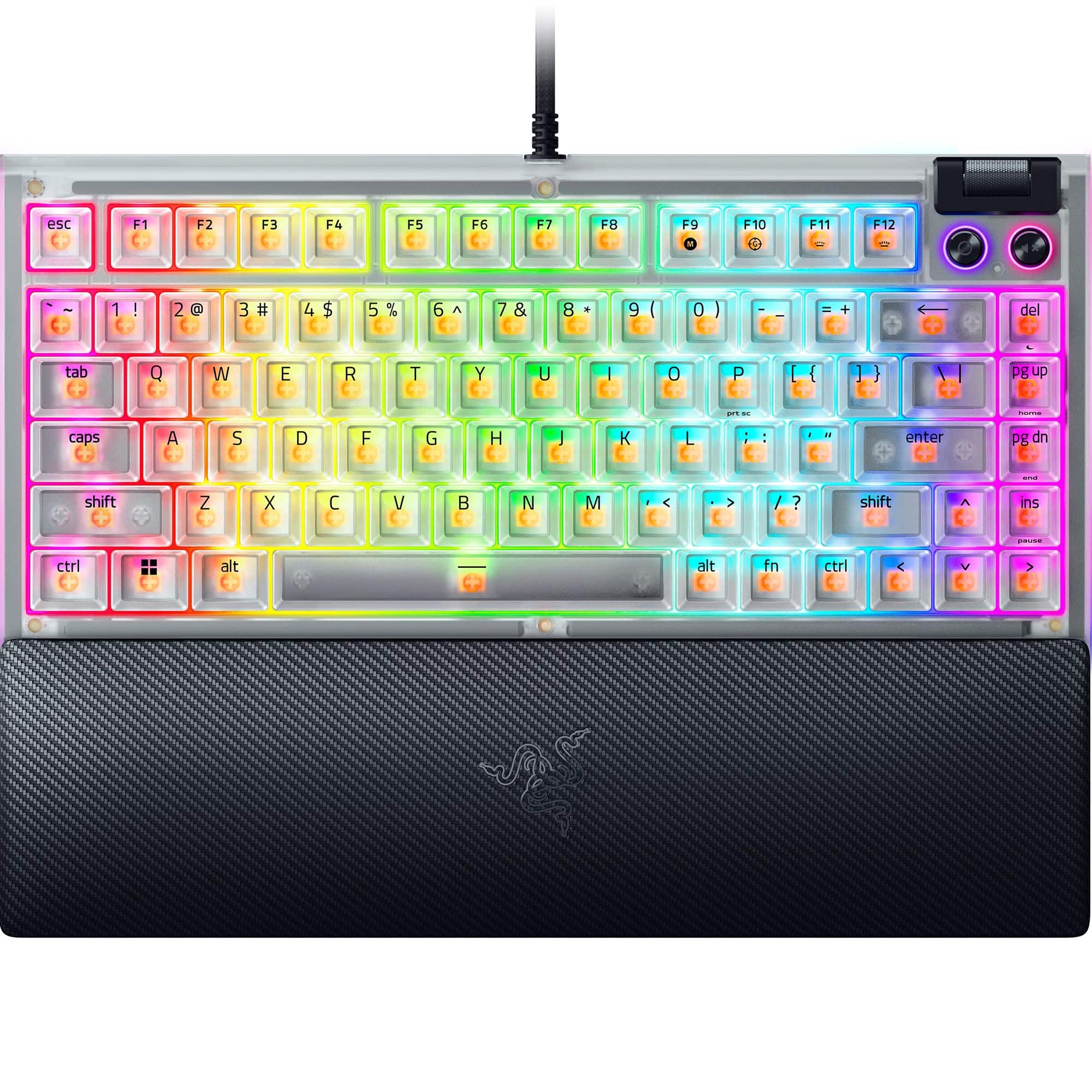 Razer - BlackWidow V4 75% Wired Mechanical Orange Switch Gaming Keyboard with Hot-Swappable Design - Black product image