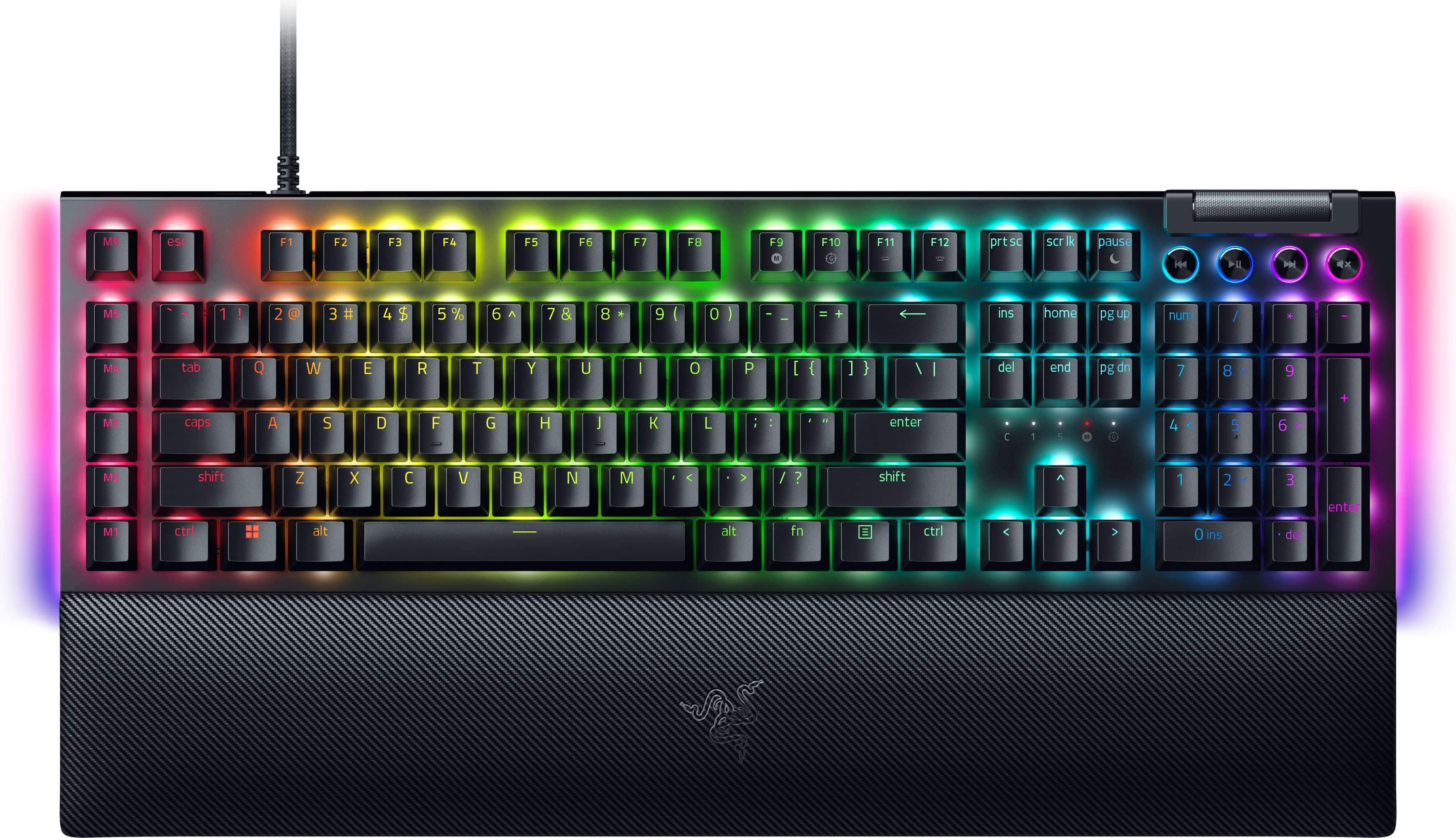 Razer - BlackWidow V4 Full Size Wired Mechanical Green Clicky Switch Gaming Keyboard with Chroma RGB Backlighting - Black pr…