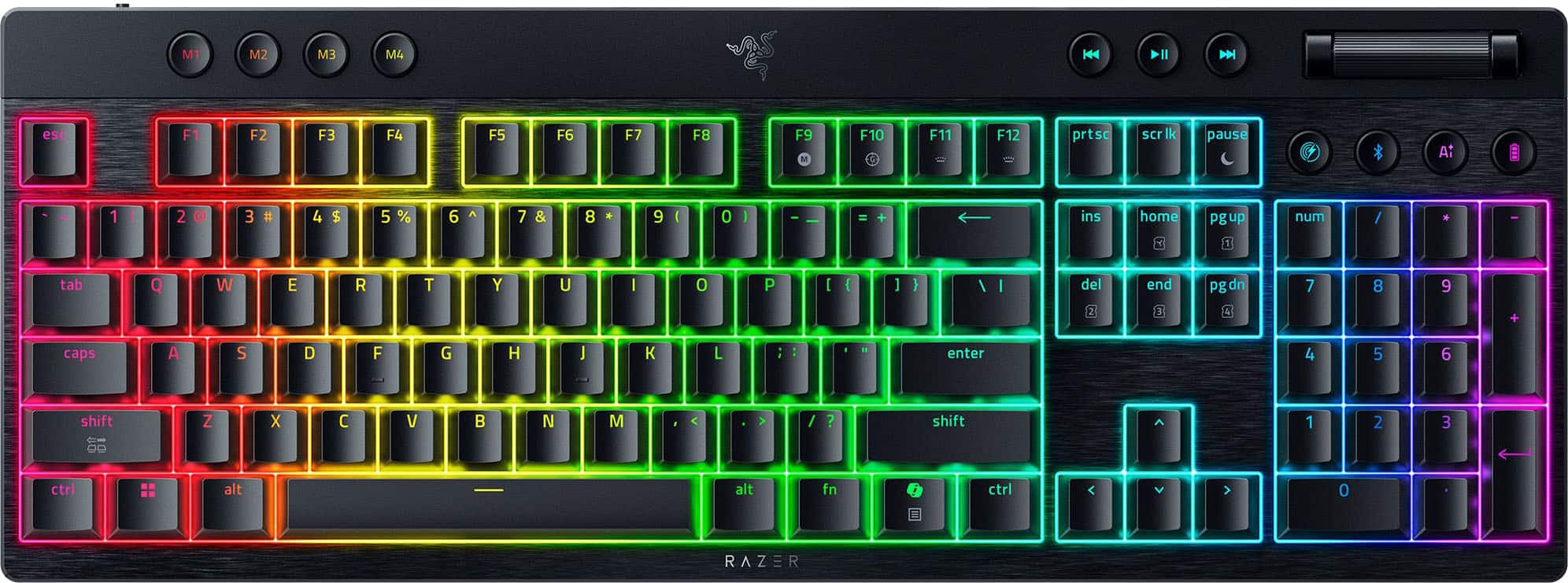 Razer - BlackWidow V4 Low-profile HyperSpeed Wireless Full Size Mechanical Orange Tactile Switch Gaming Keyboard with Chroma…