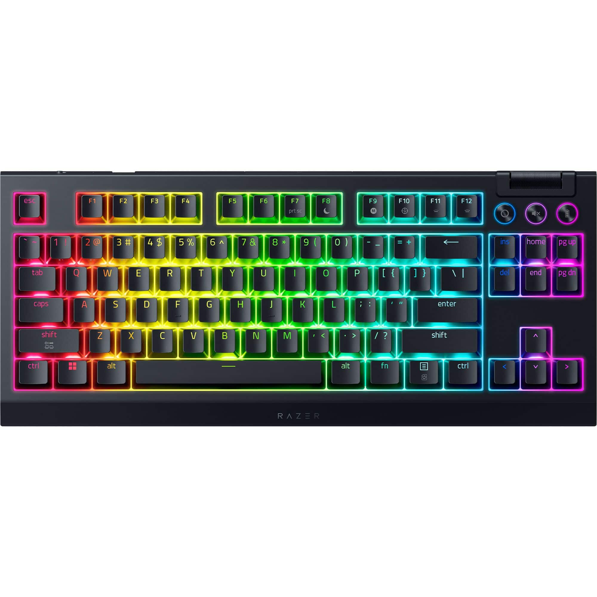 Razer - BlackWidow V4 TKL HyperSpeed Wireless Mechanical Orange Switch Gaming Keyboard with Hot-Swappable Design - Black pro…