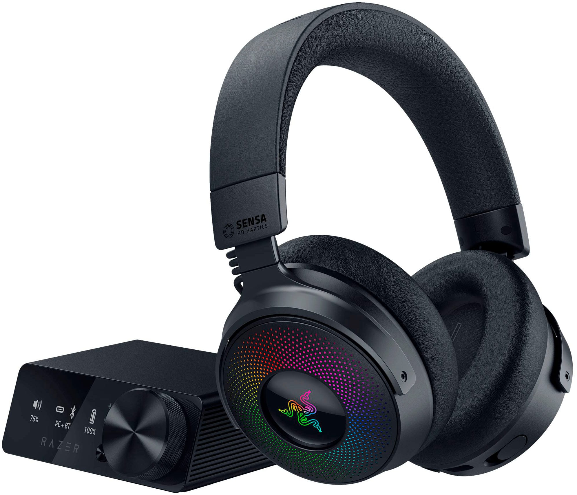 Razer - Kraken V4 Pro Wireless Over-the-Ear Gaming Headset for PC, Mac, Playstation, Nintendo Switch, Steam Deck, Mobile - B…