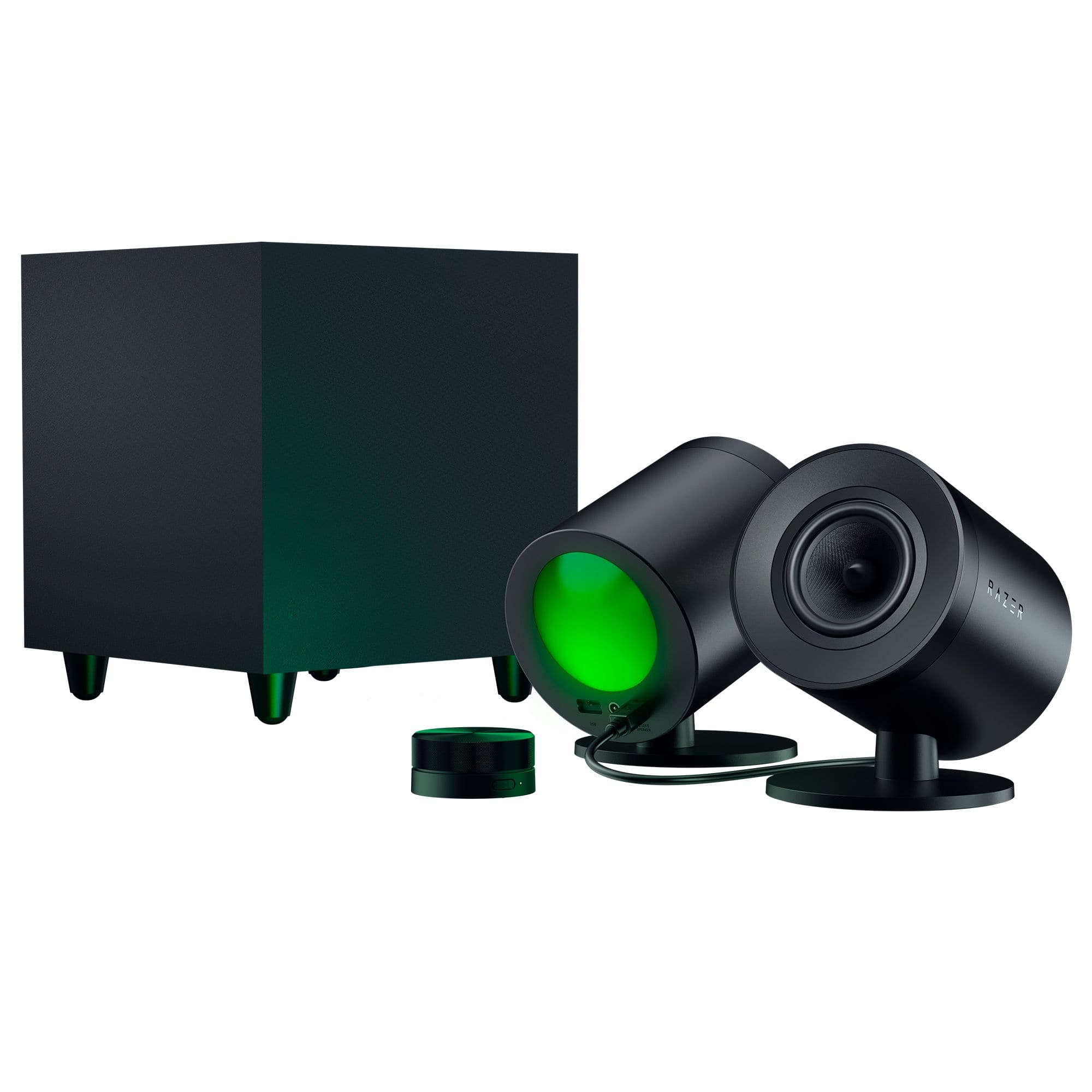Razer - Nommo V2 Pro Full-Range 3-Channel (2.1) Bluetooth PC Gaming Speakers with Wireless Subwoofer (4 Piece) - Black produ…