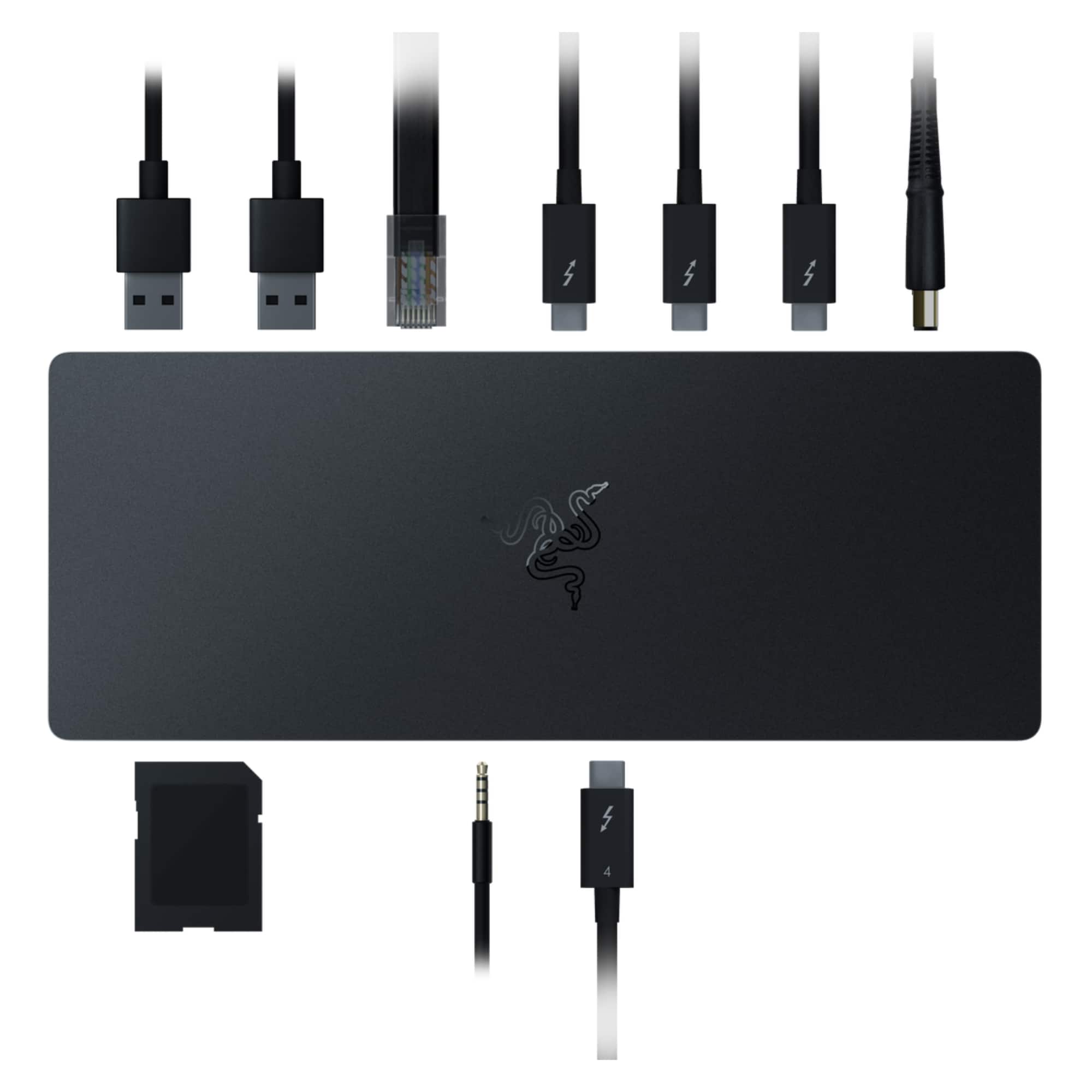 Razer - Thunderbolt 4 Certified Dock with Chroma RGB Lighting and 10 Ports for PC and Mac - Black product image