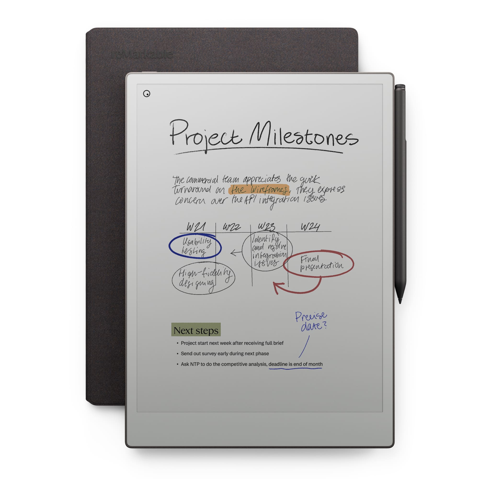 reMarkable - Paper Pro - 11.8" Paper Tablet with Marker Plus and Book Folio in Mosaic Weave - Basalt product image