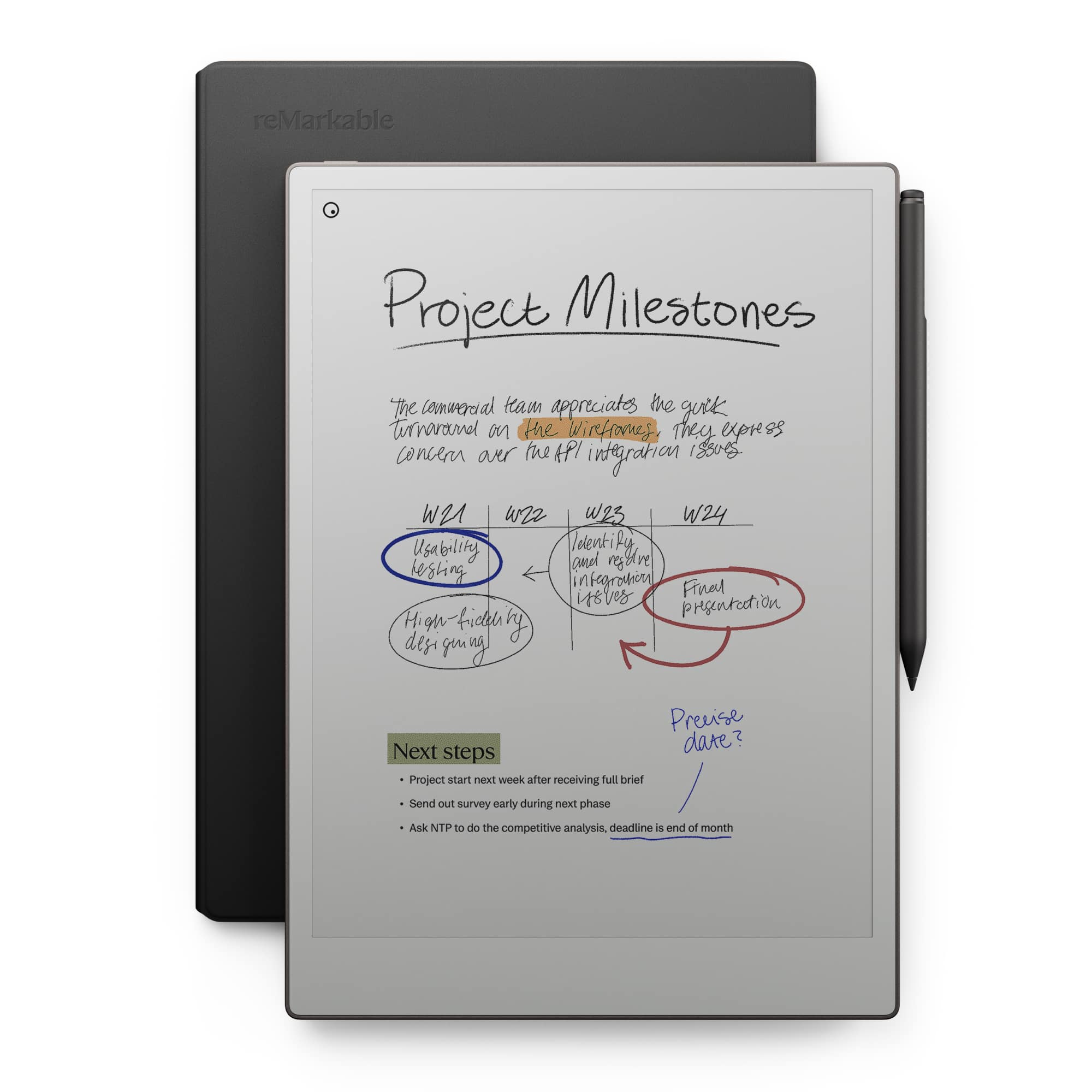 reMarkable - Paper Pro - 11.8" Paper Tablet with Marker Plus and Premium Leather Book Folio - Black product image